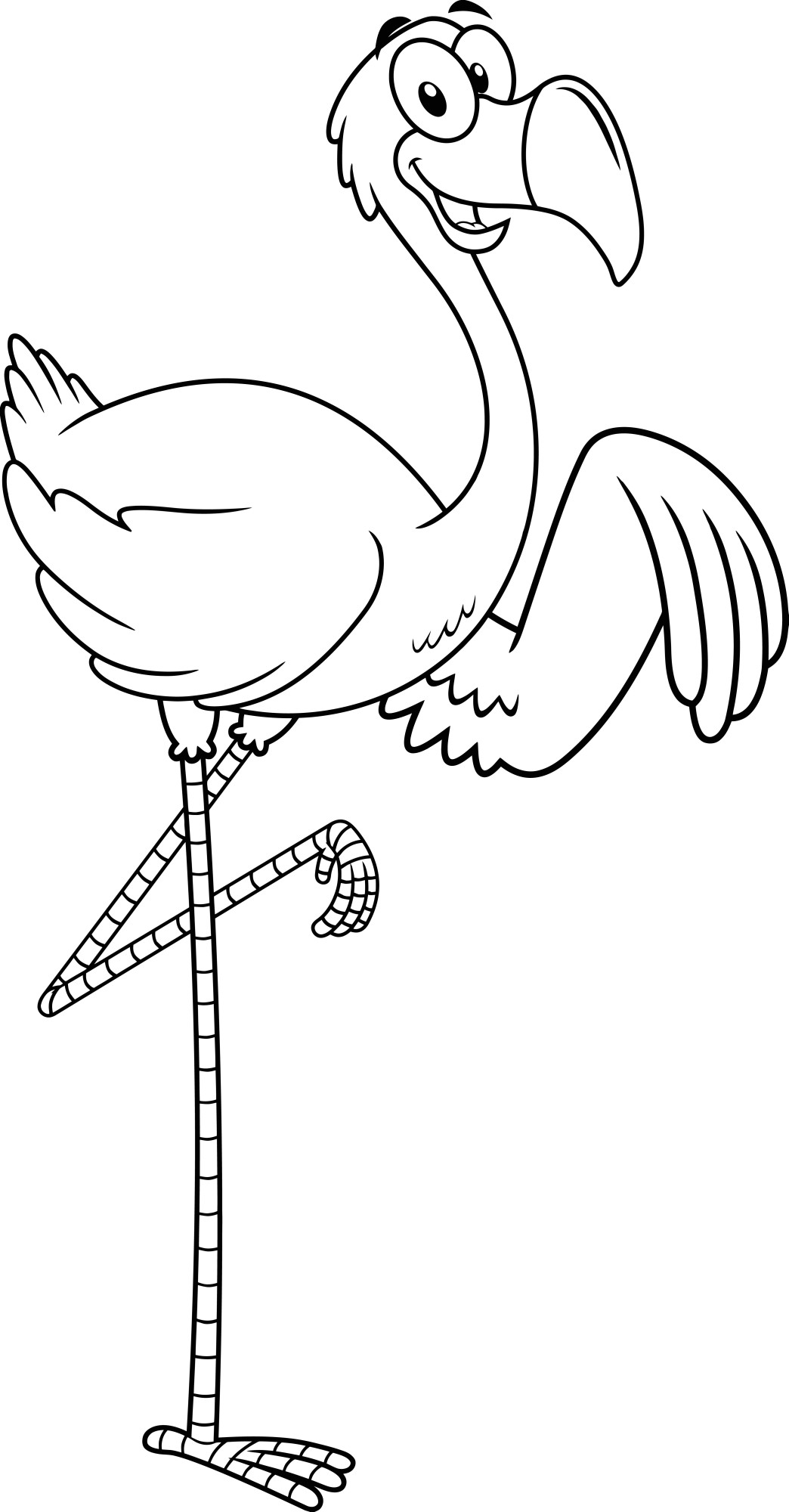 Раскраска для детей: птица фламинго