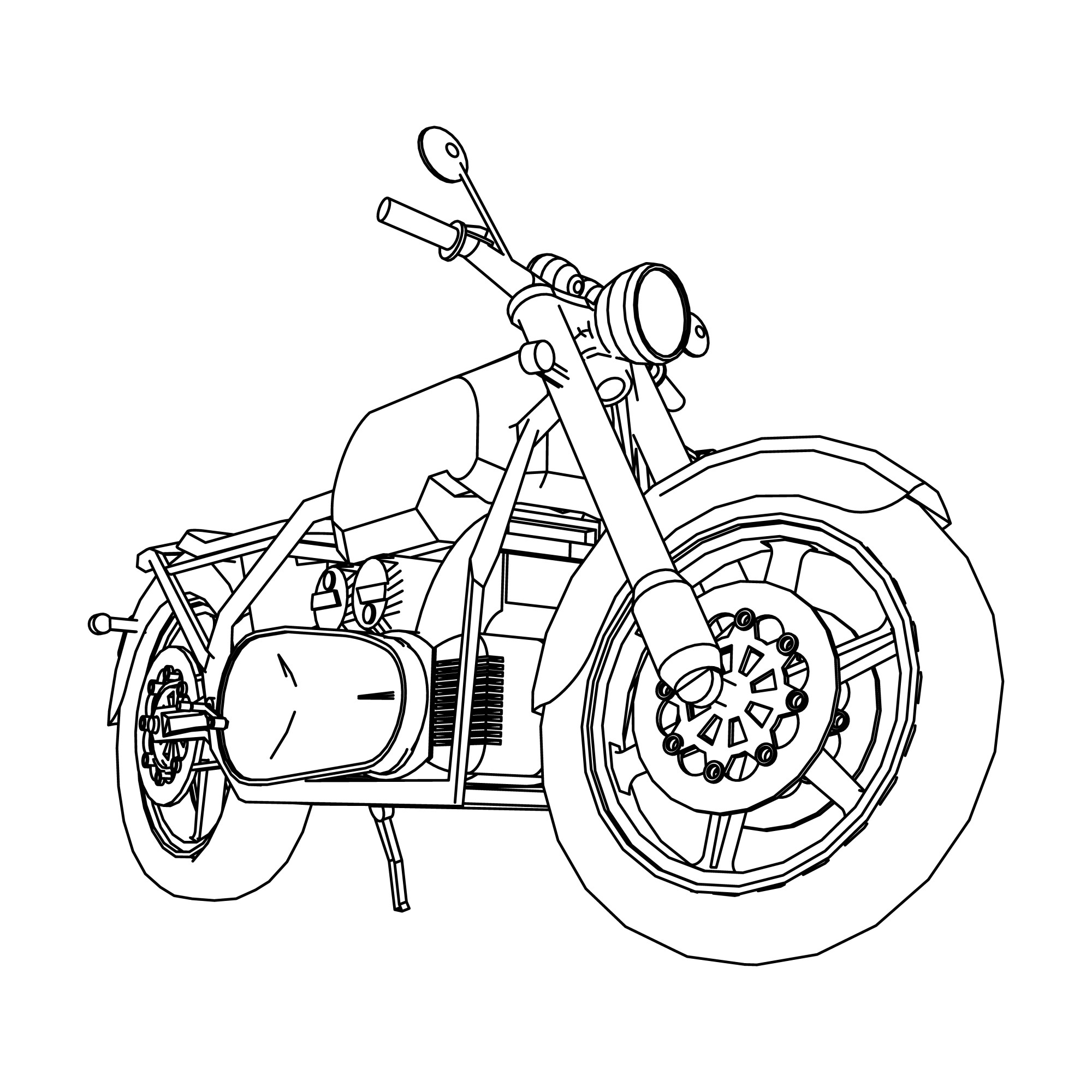 Раскраска для детей: мотоцикл «Быстрый клинок»
