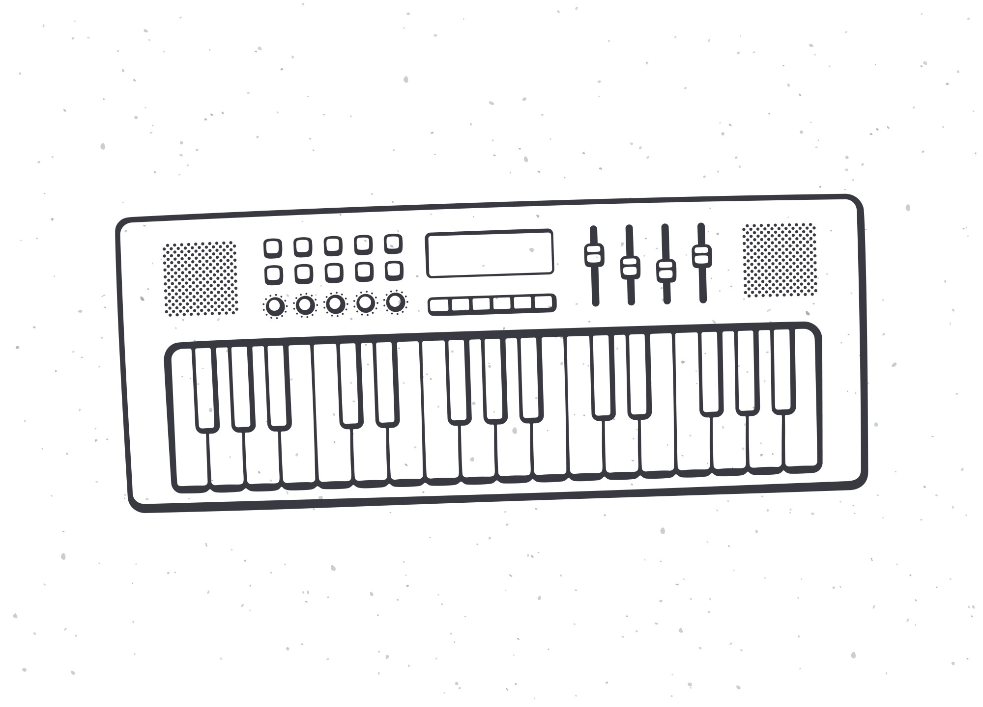 Раскраска для детей: музыкальная игрушка синтезатор
