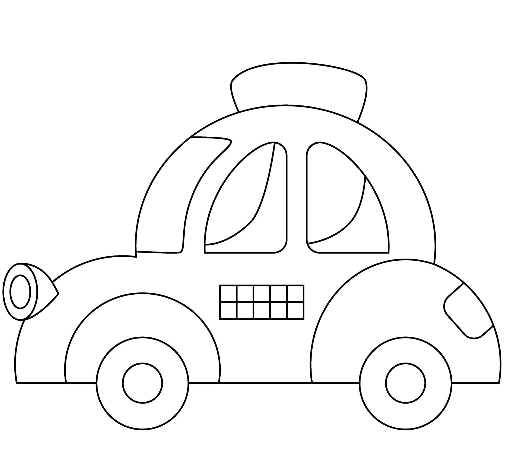 Раскраска для детей: симпатичная машинка такси