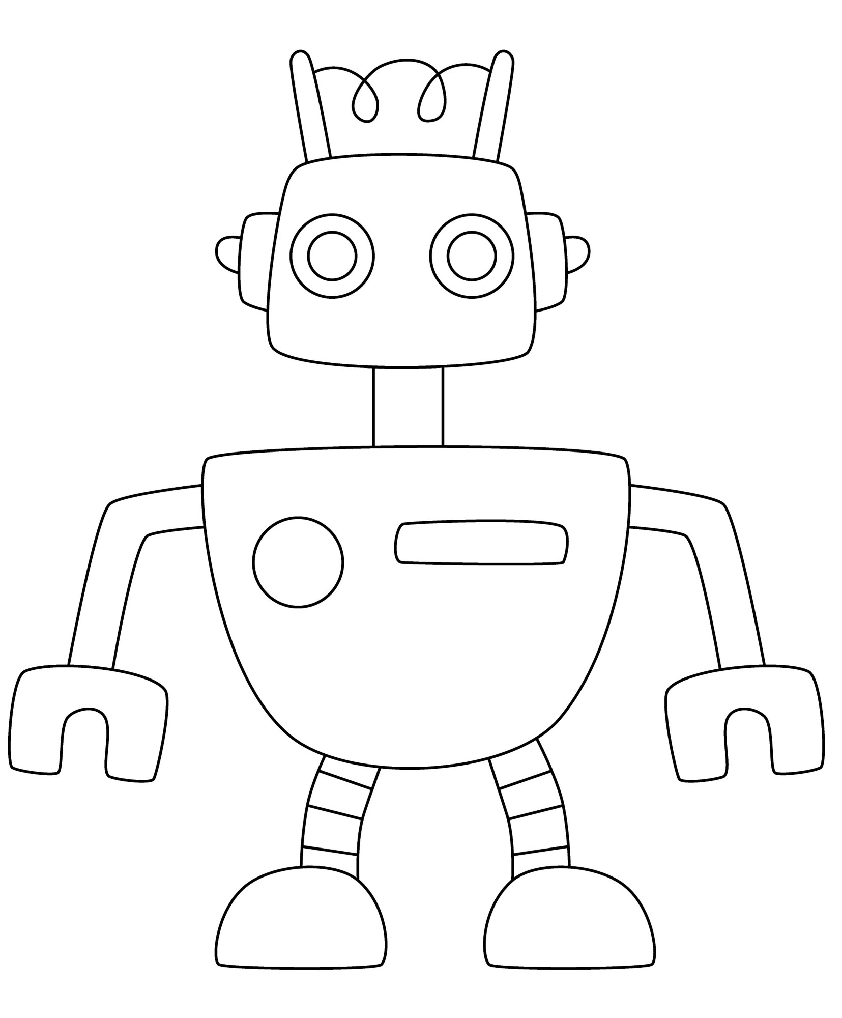 Раскраска для детей: мини ретро робот «Быстрые ноги»