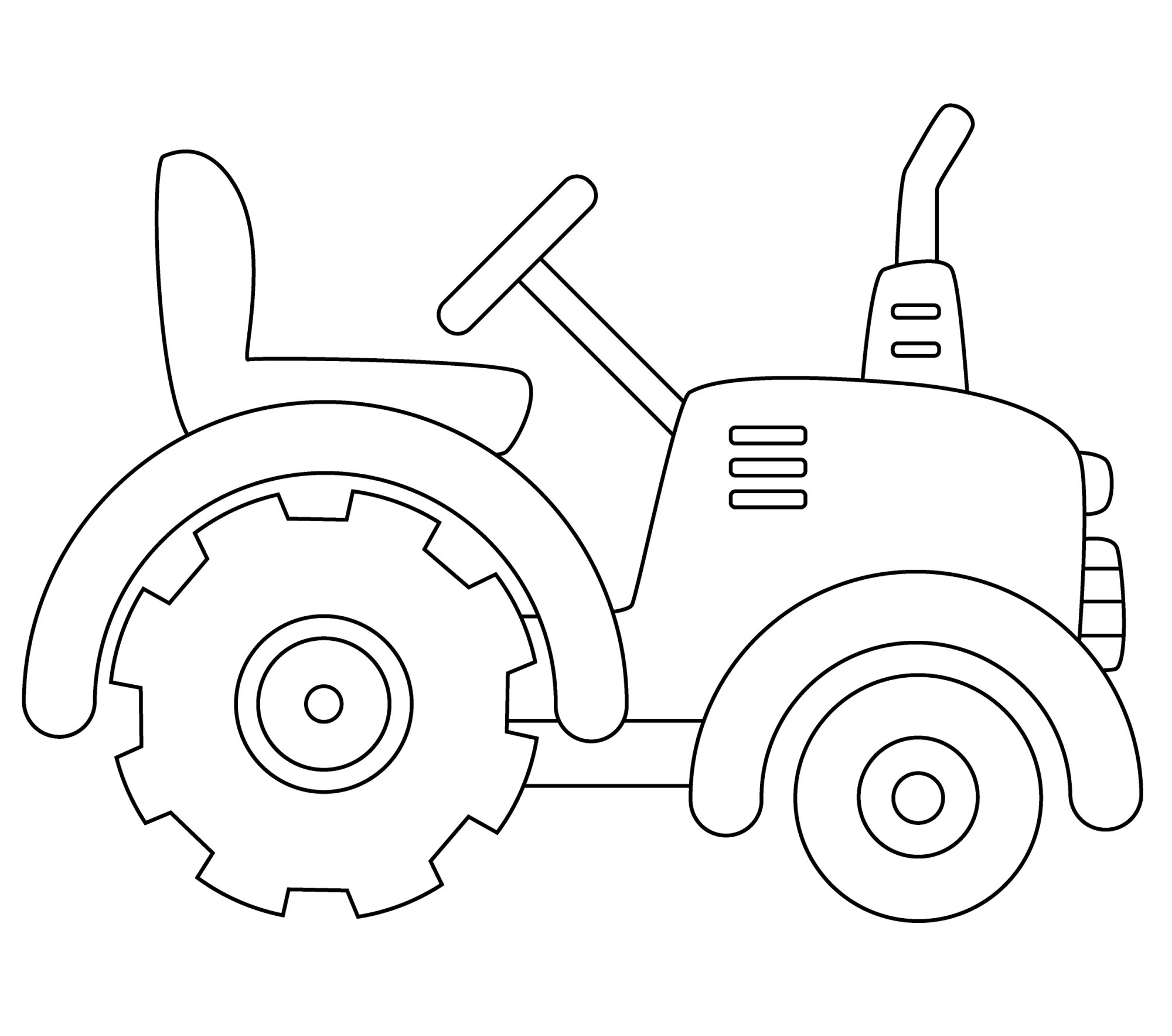 Раскраска для детей: маленький трактор