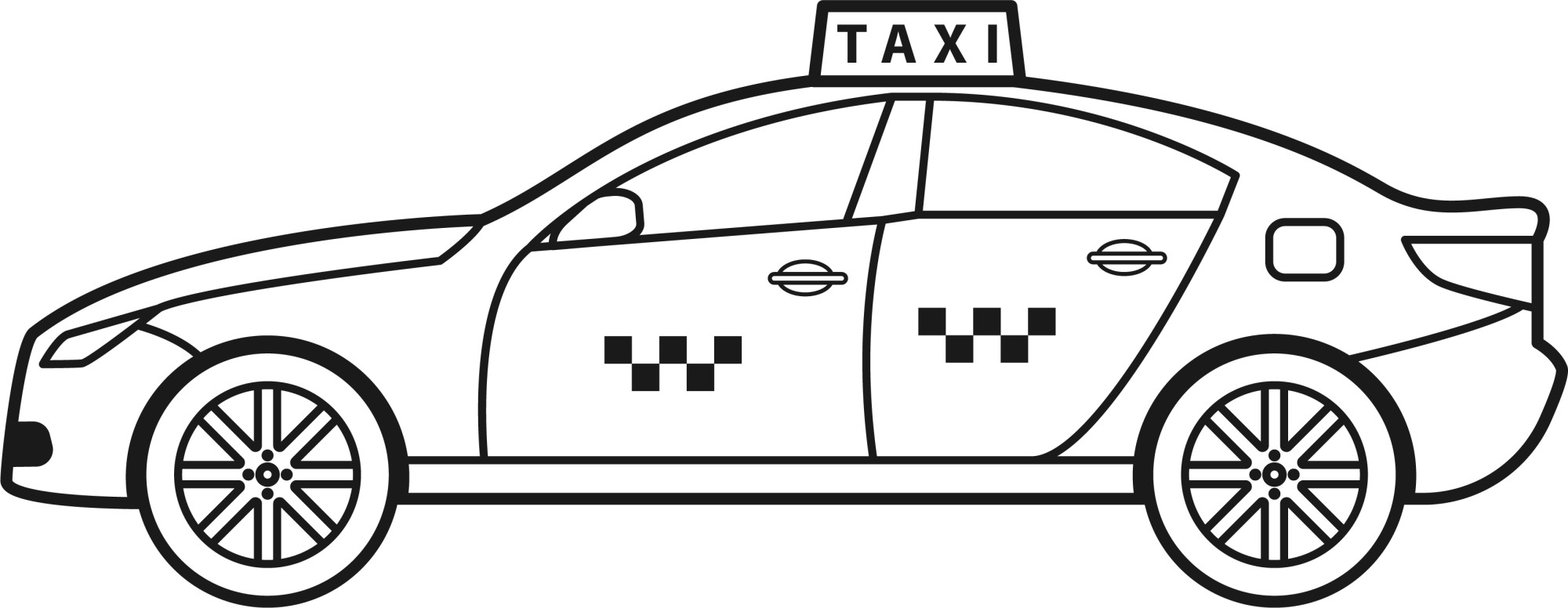 Раскраска для детей: машина такси
