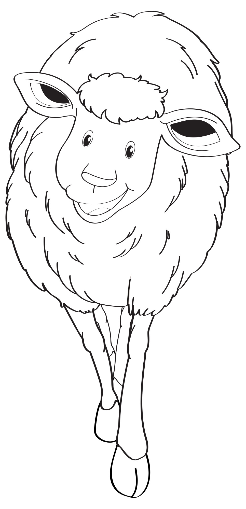 Раскраска для детей: симпатичная горная овца