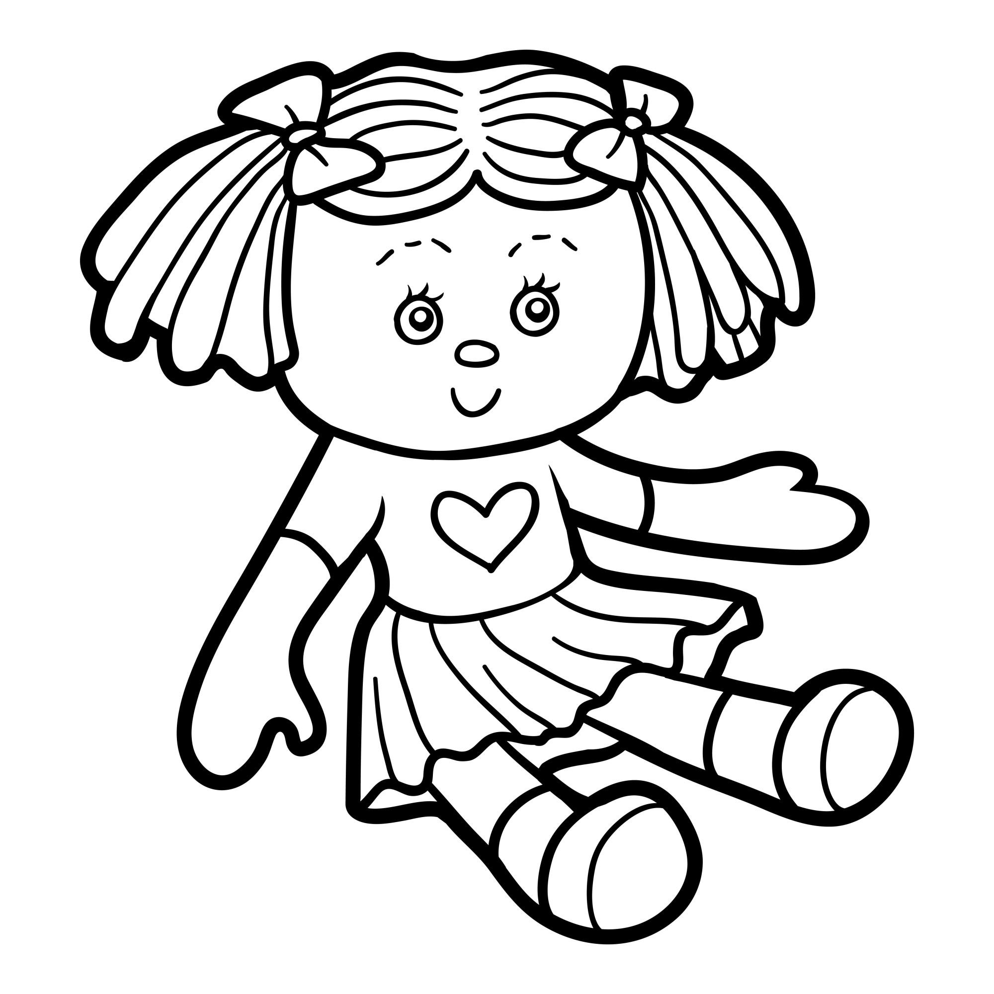 Раскраска для детей: кукла «Лучший друг девочки»