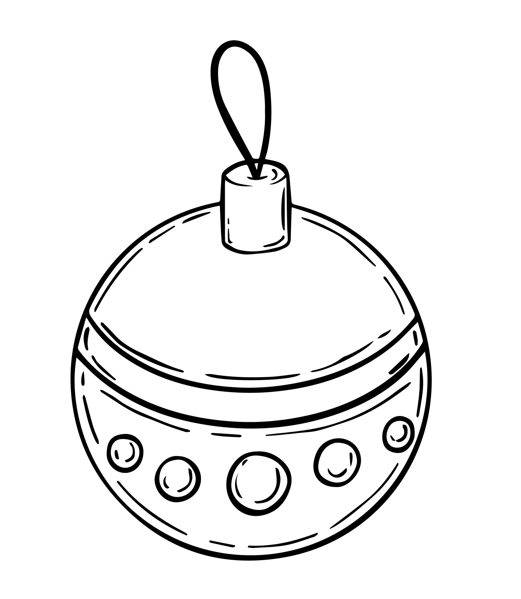 Раскраска для детей: ёлочный стеклянный шар