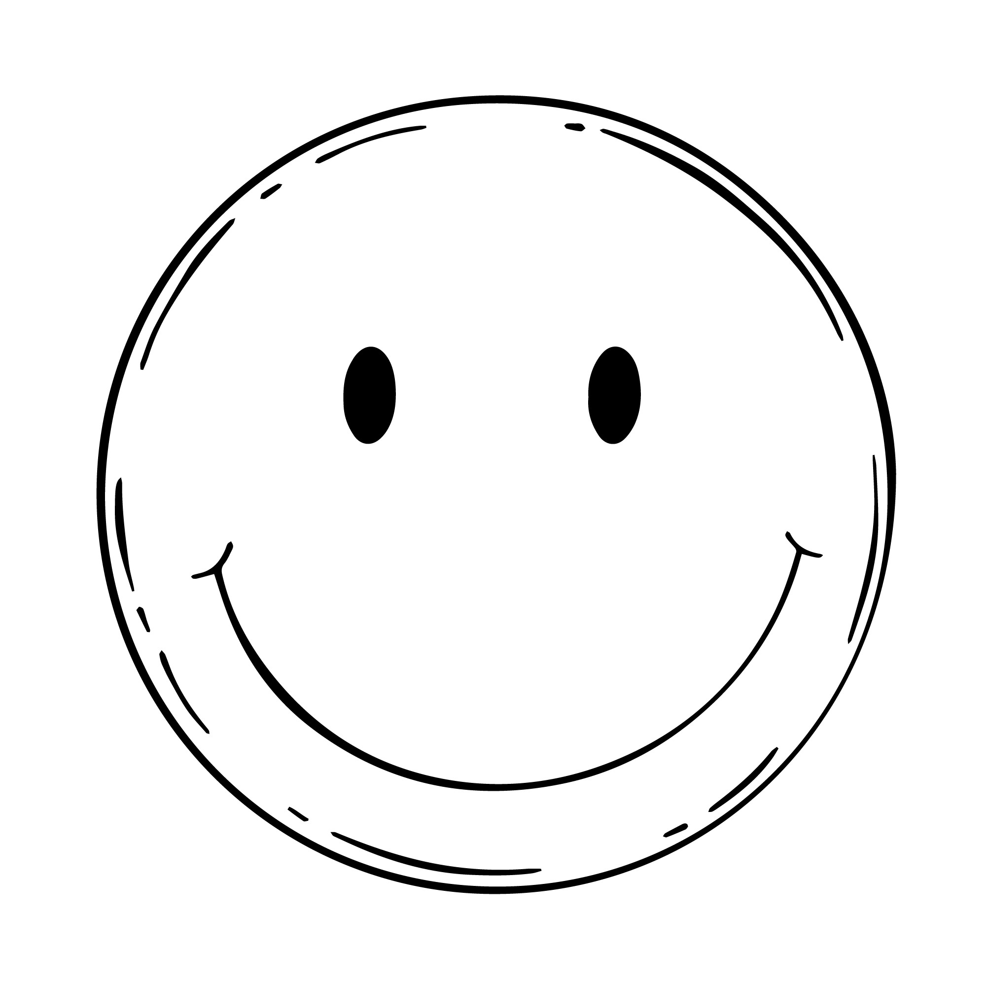 Раскраска для детей: наклейка улыбающийся смайлик