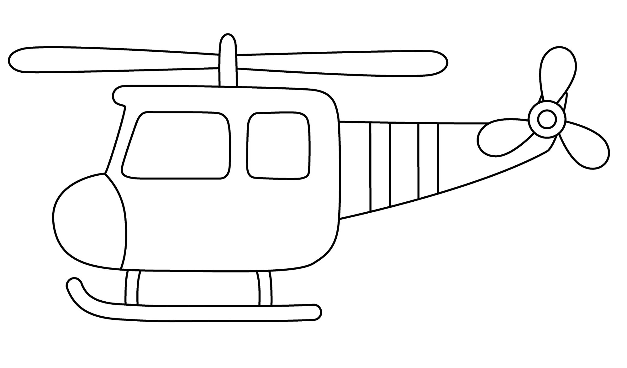 Раскраска для детей: радужный вертолет