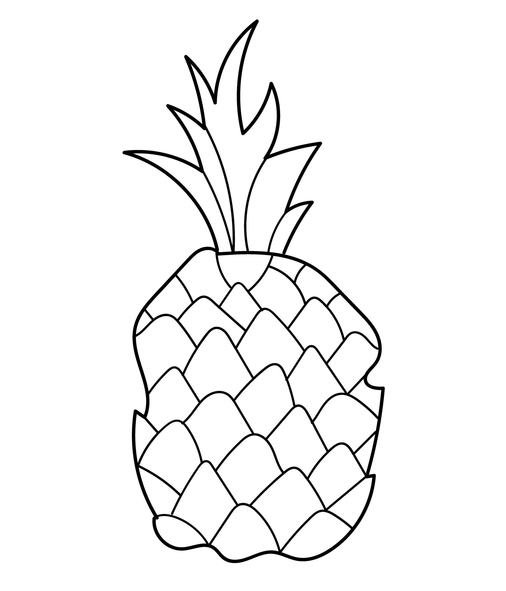 Раскраска для детей: сказочный ананас