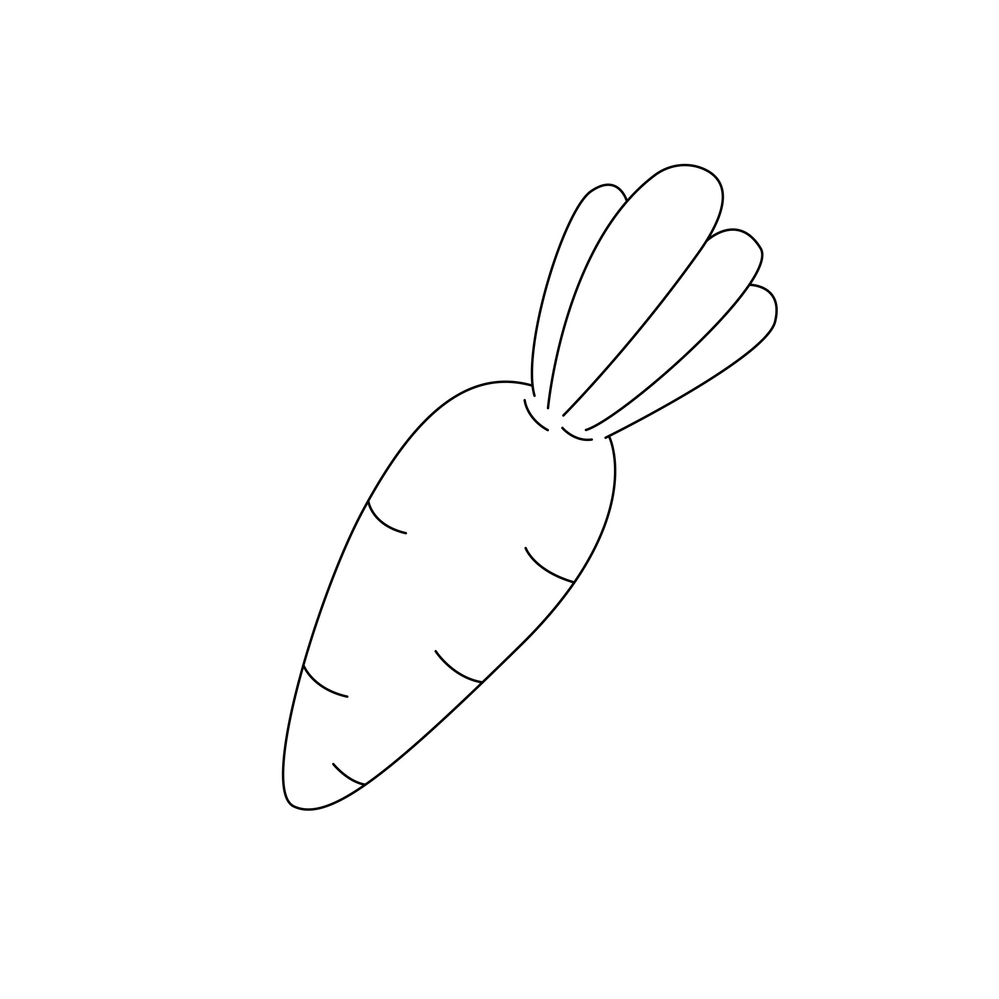 Раскраска для детей: маленькая морковка
