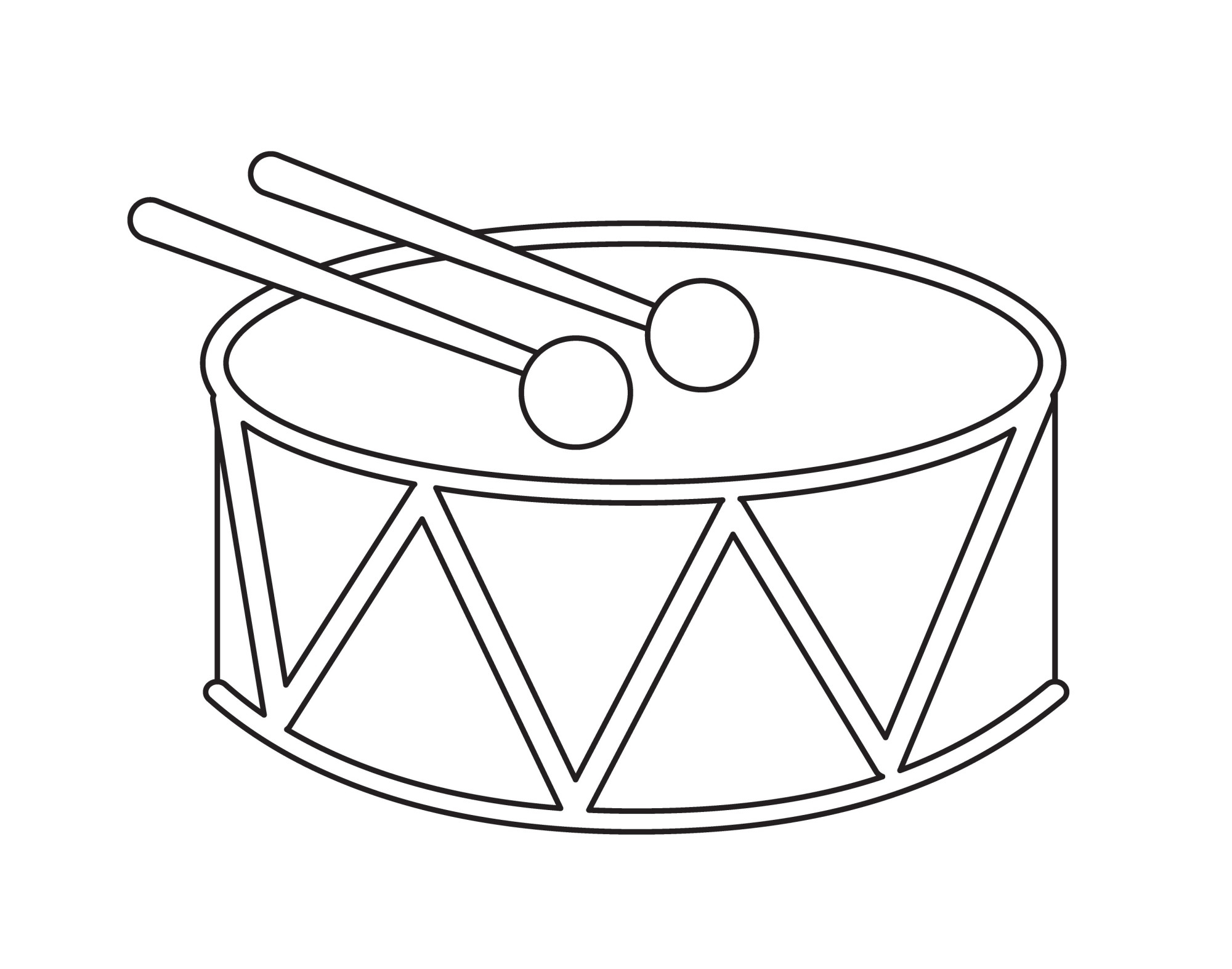 Раскраска для детей: детская игрушка барабан