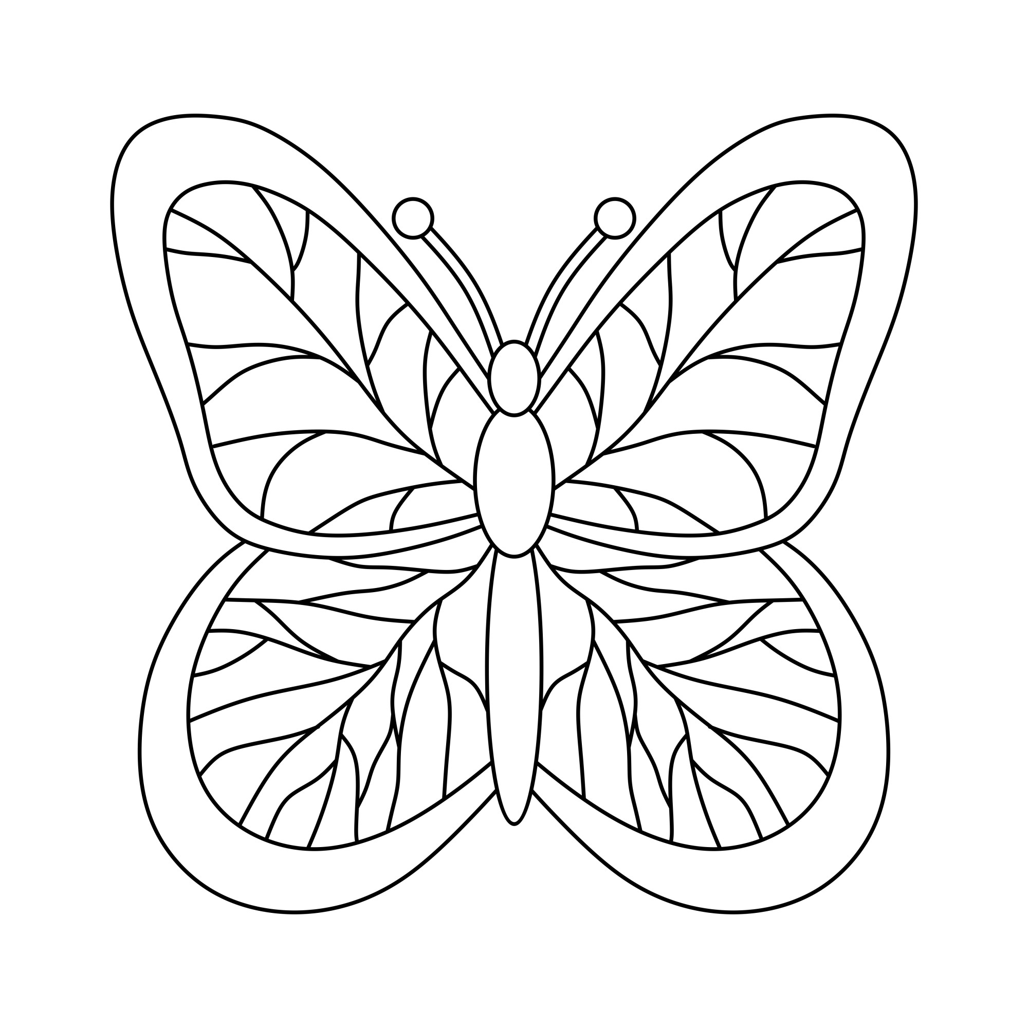 Раскраска для детей: трафарет бабочка