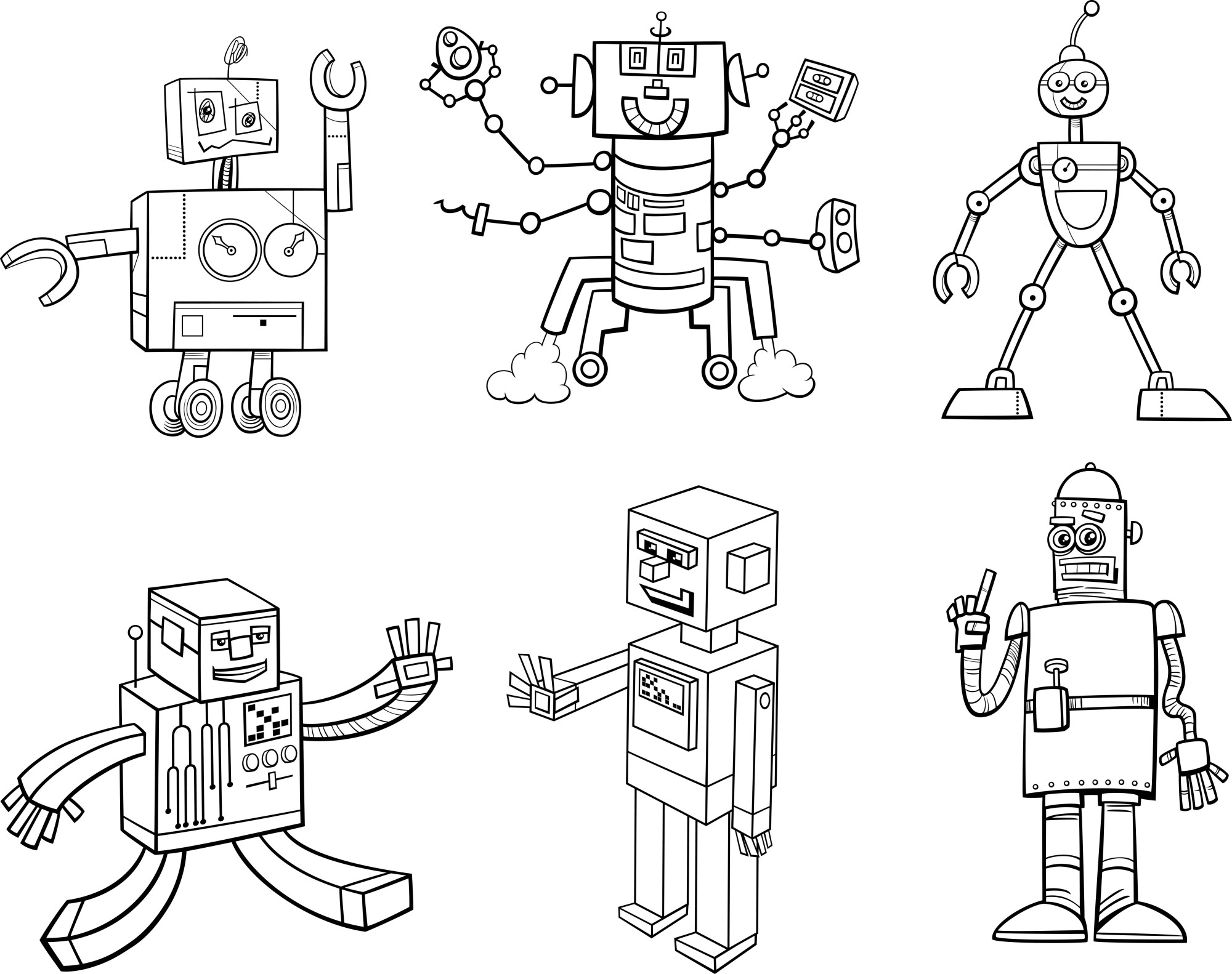 Раскраска для детей: роботы майнкрафт