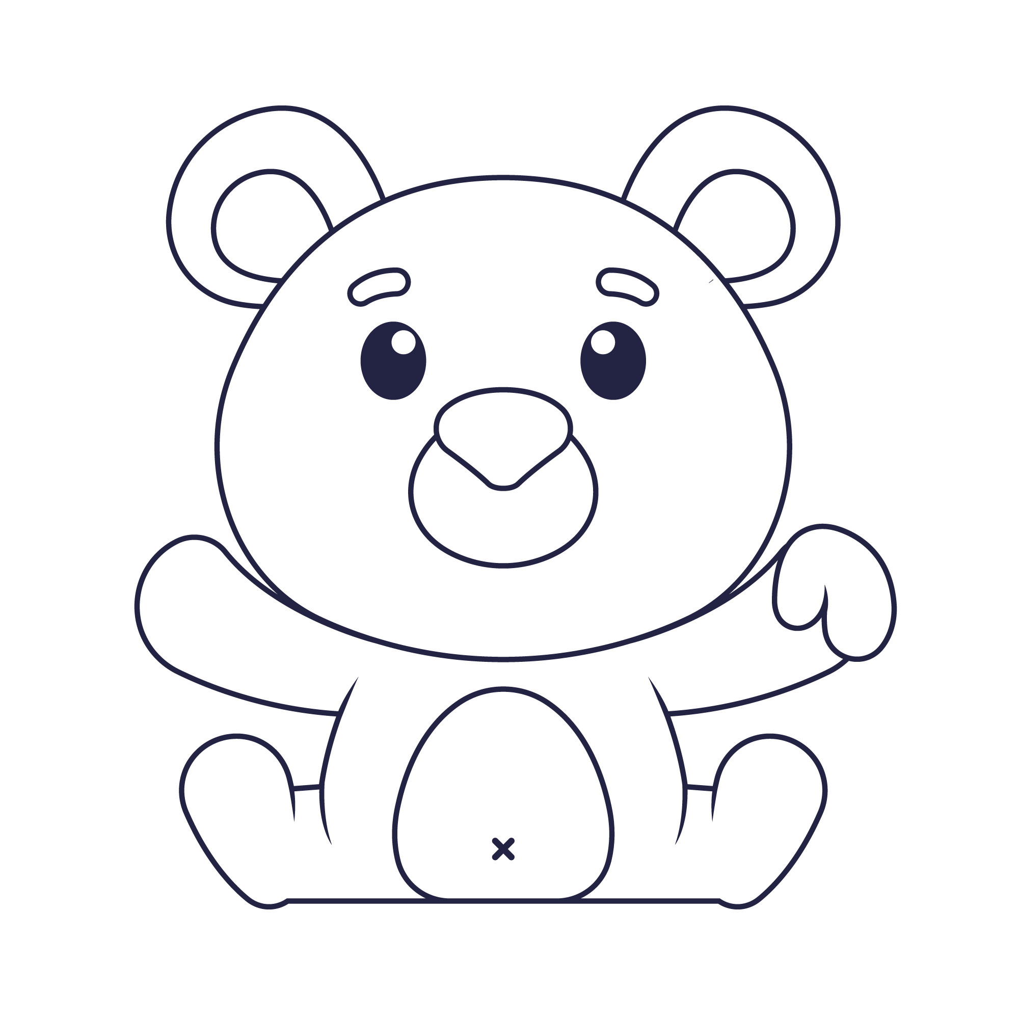 Раскраска для детей: игрушка кукла медведь