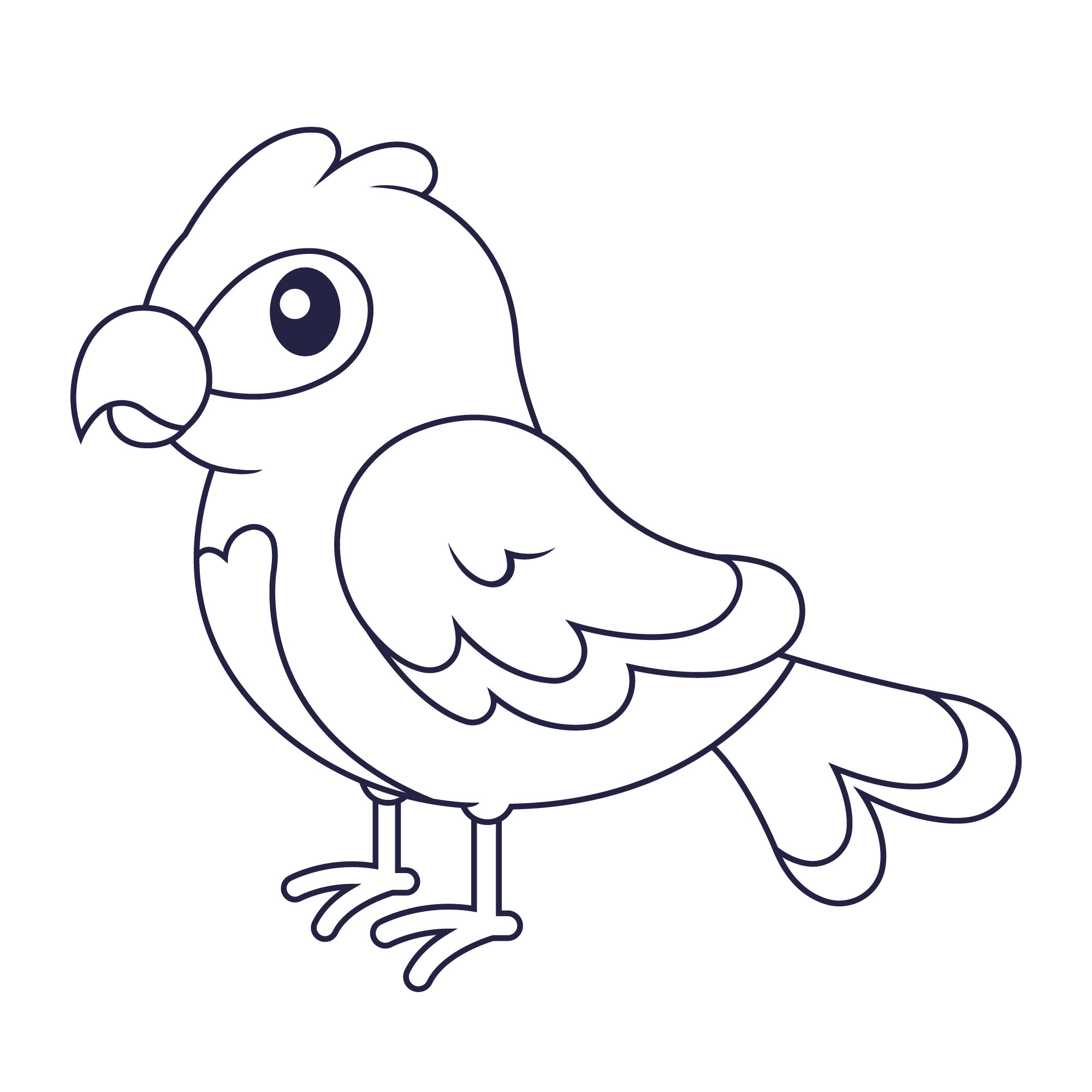 Раскраска для детей: сказочная птица с маленьким клювом