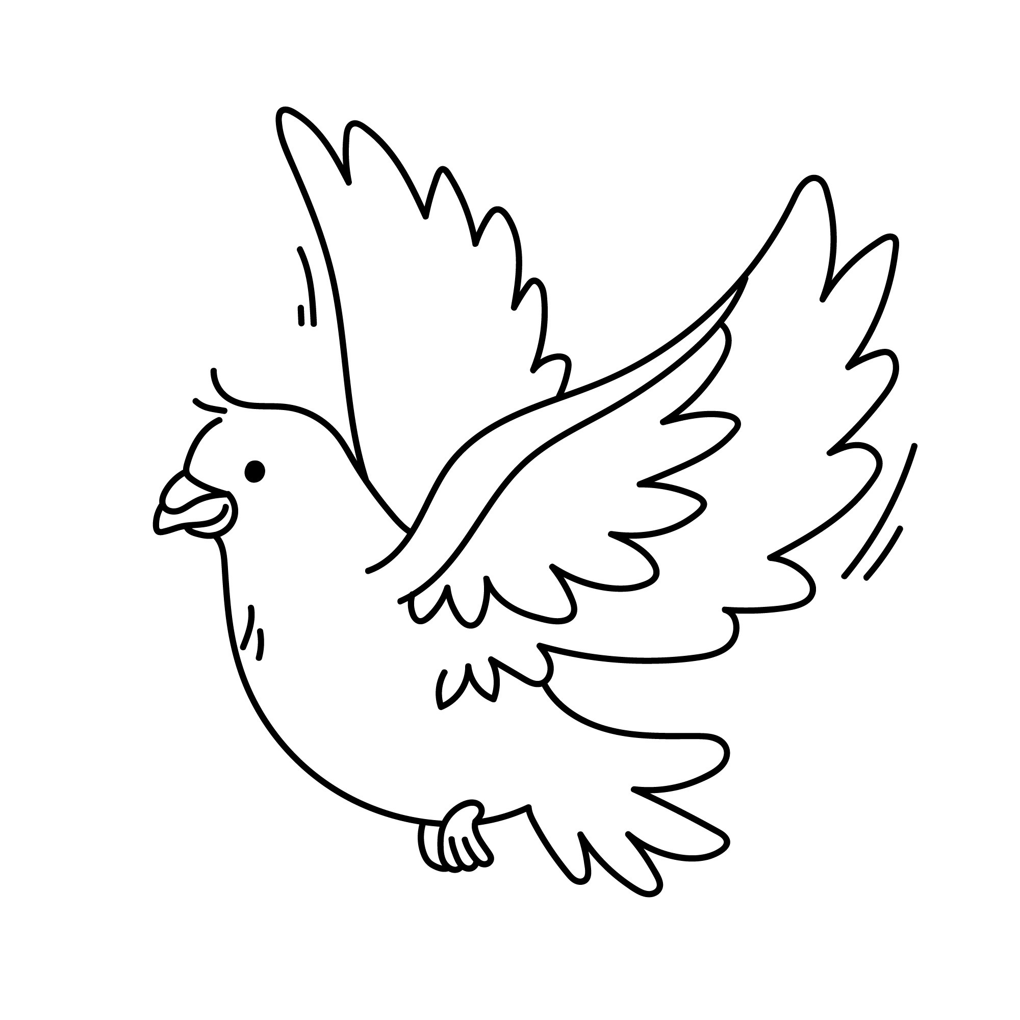 Раскраска для детей: белый голубь