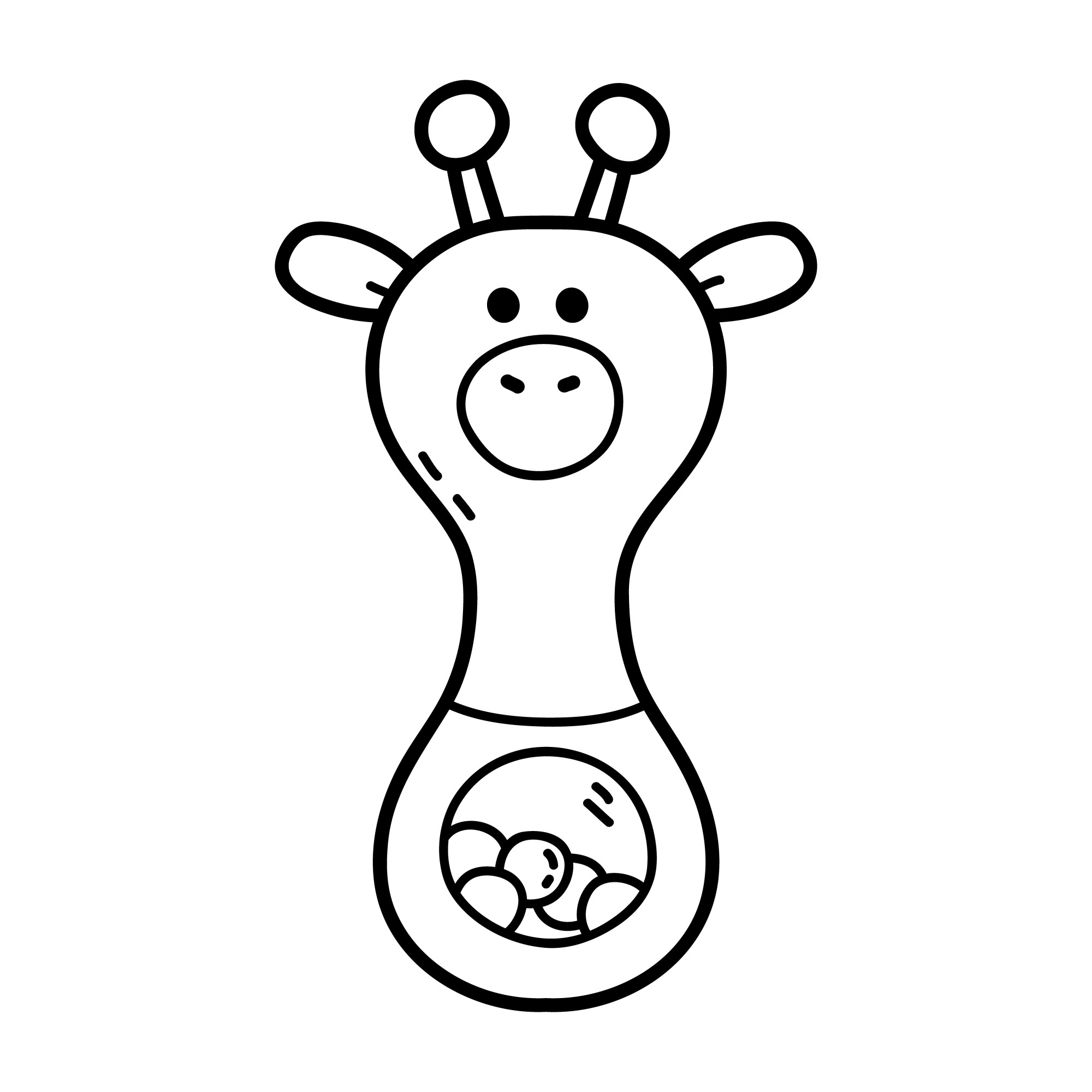 Раскраска для детей: игрушка погремушка жираф