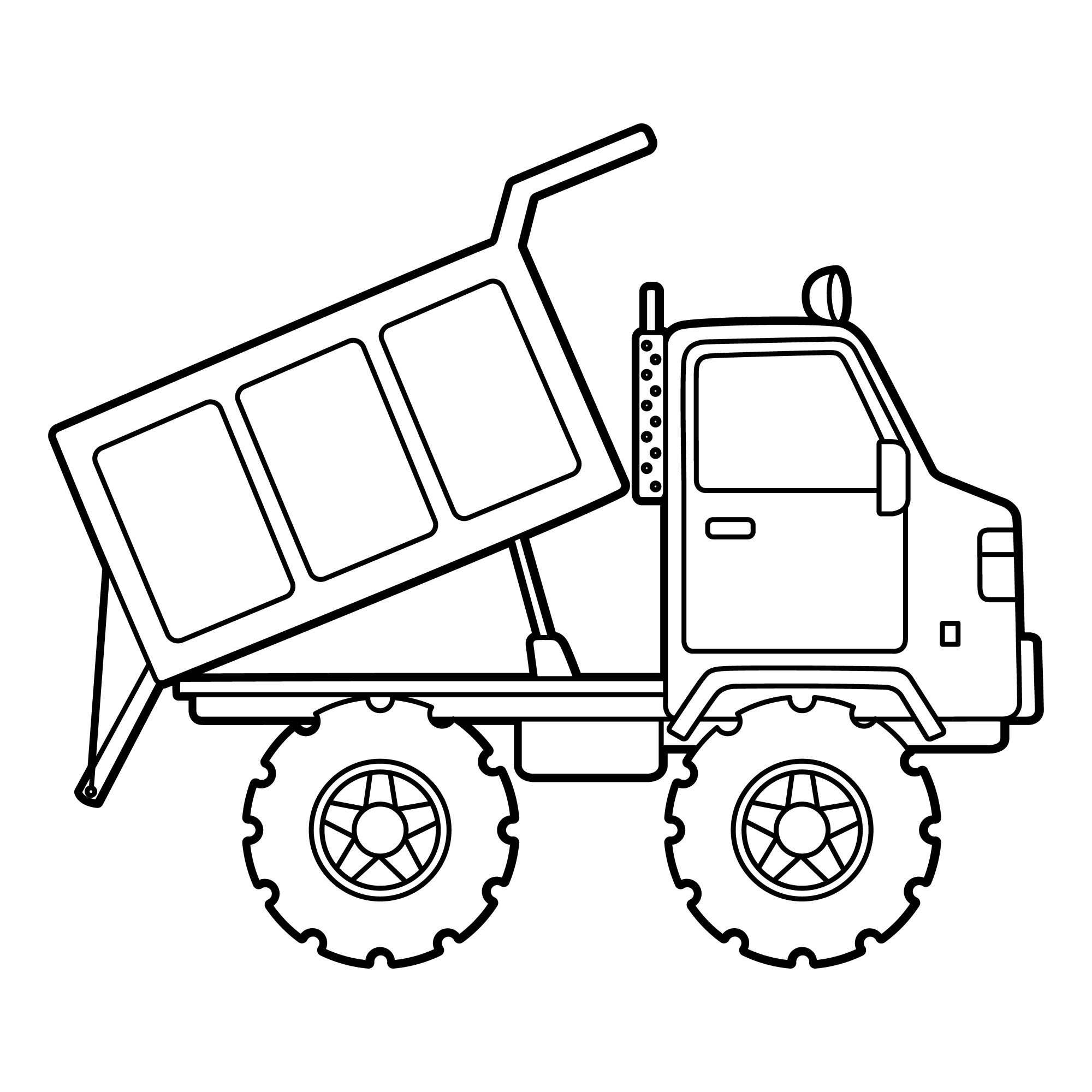 Раскраска для детей: игрушка грузовик самосвал