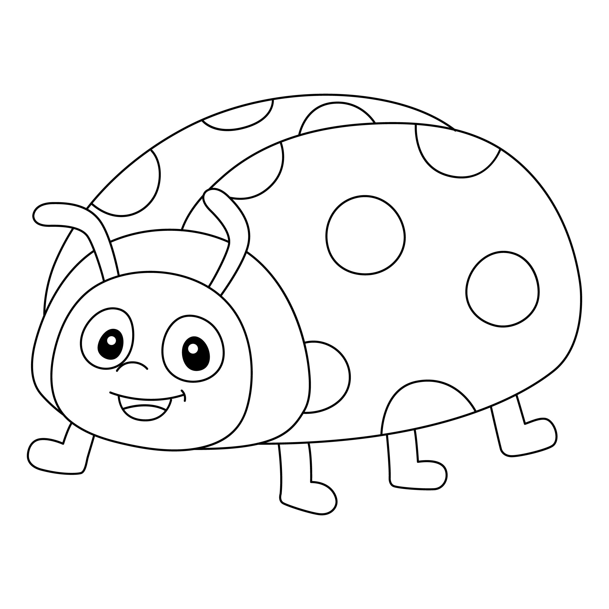 Раскраска для детей: насекомое божья коровка
