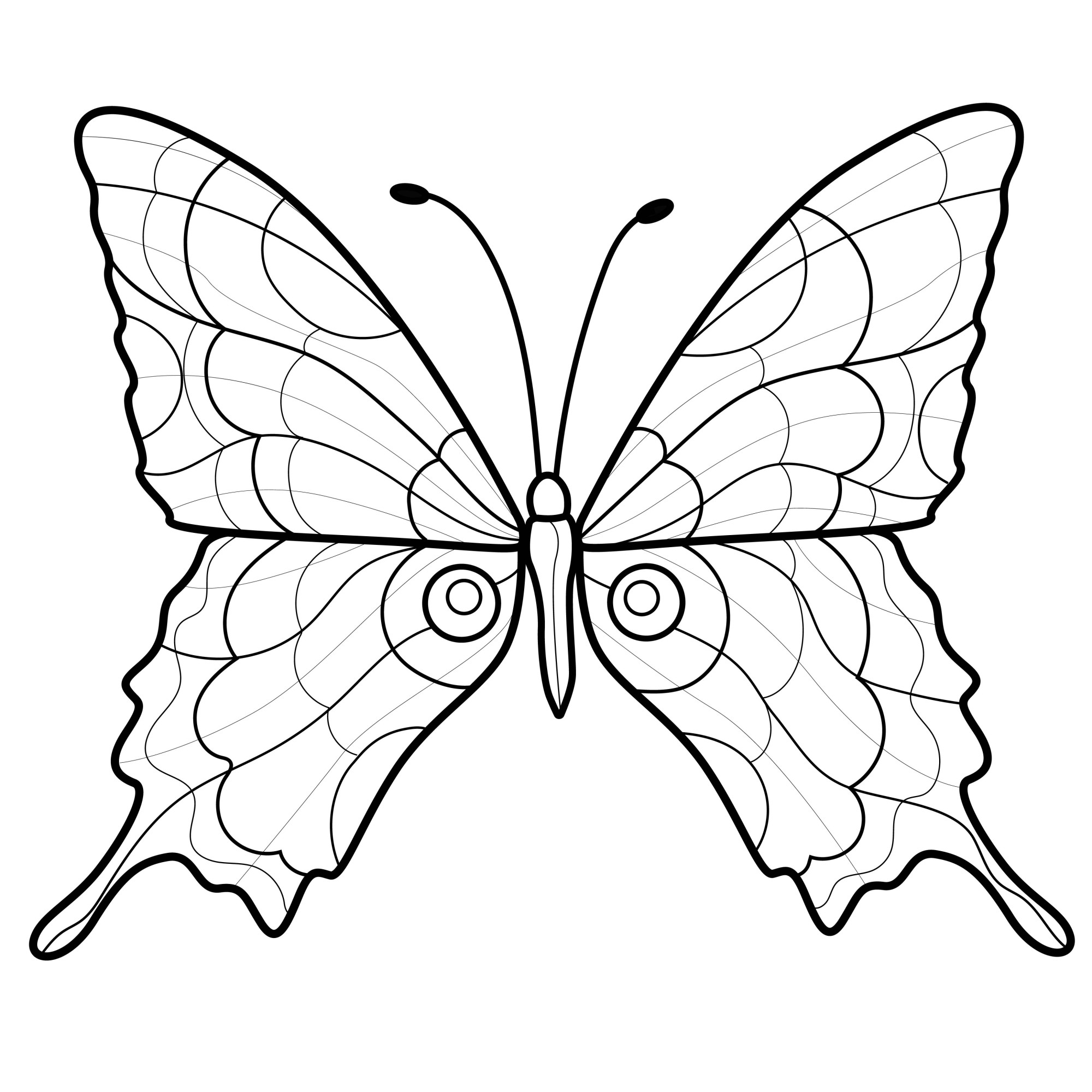 Раскраска для детей: антистресс бабочка