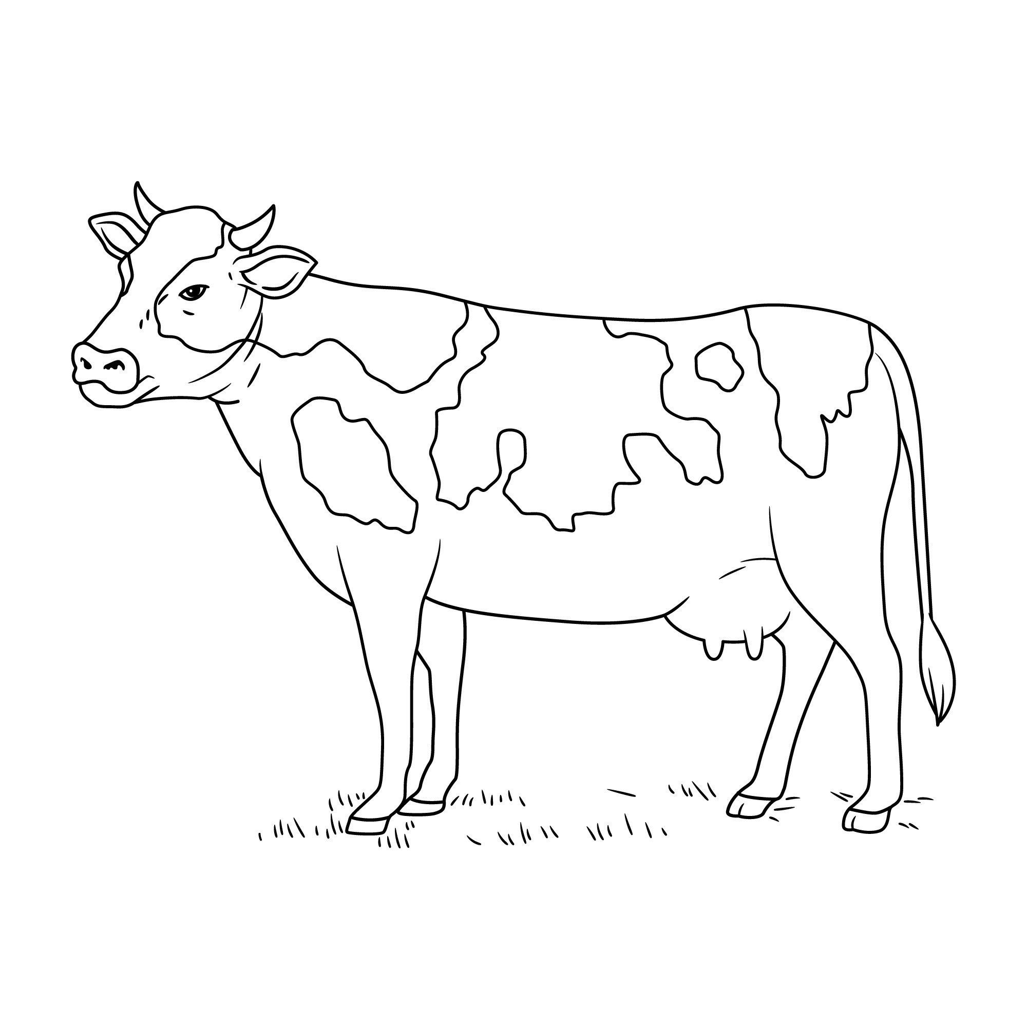 Раскраска для детей: большая фермерская корова