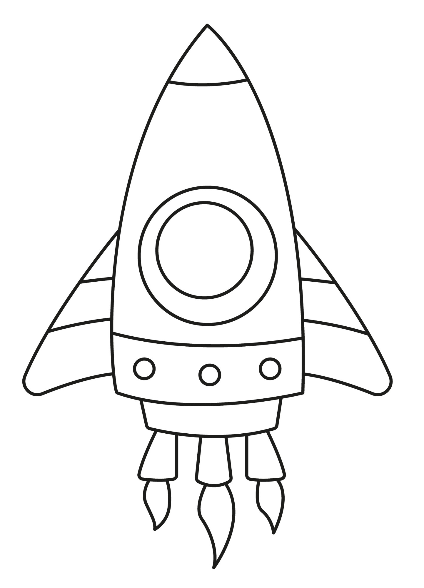 Раскраска для детей: игрушка космическая ракета с крыльями