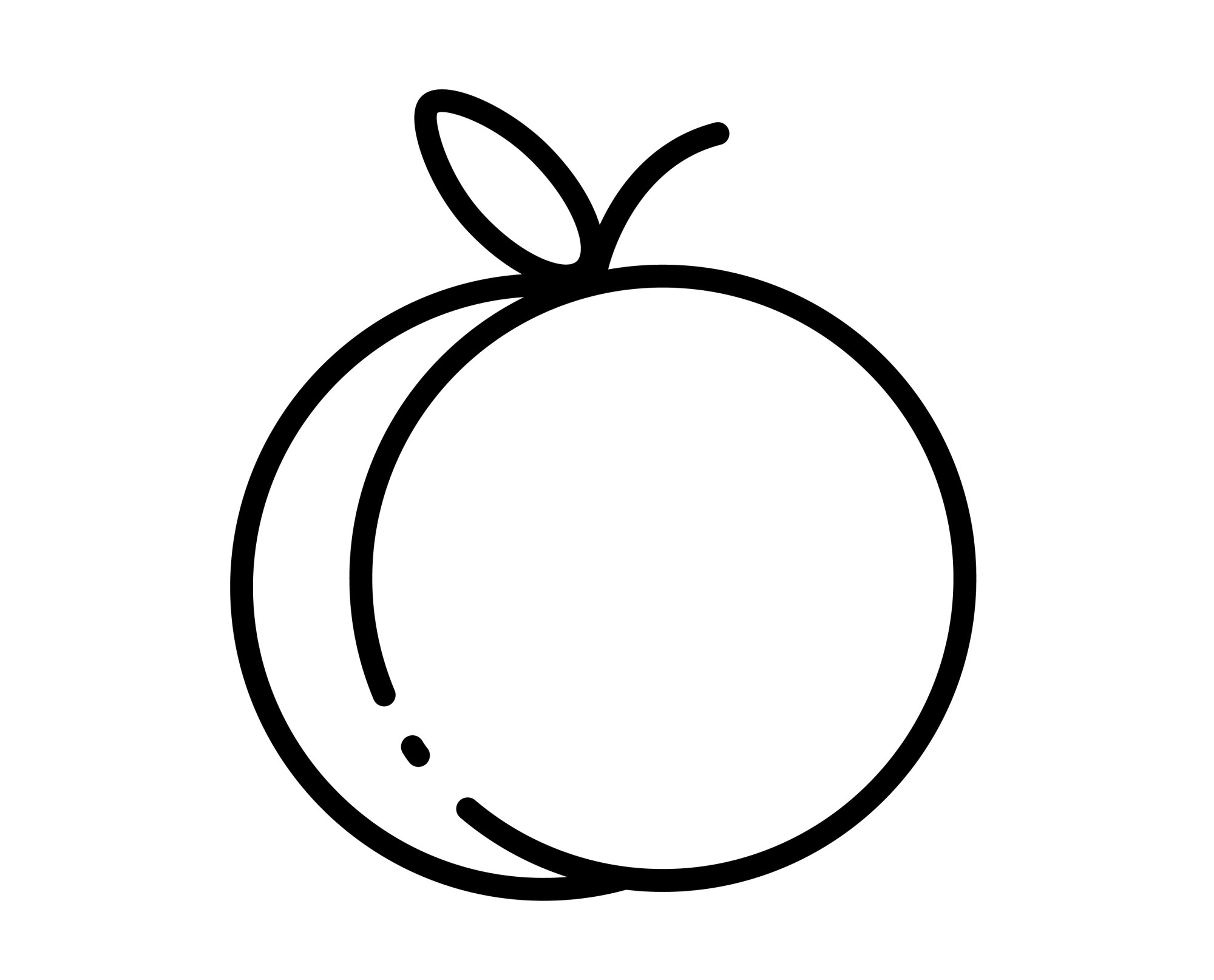 Раскраска для детей: сладкий фрукт персик