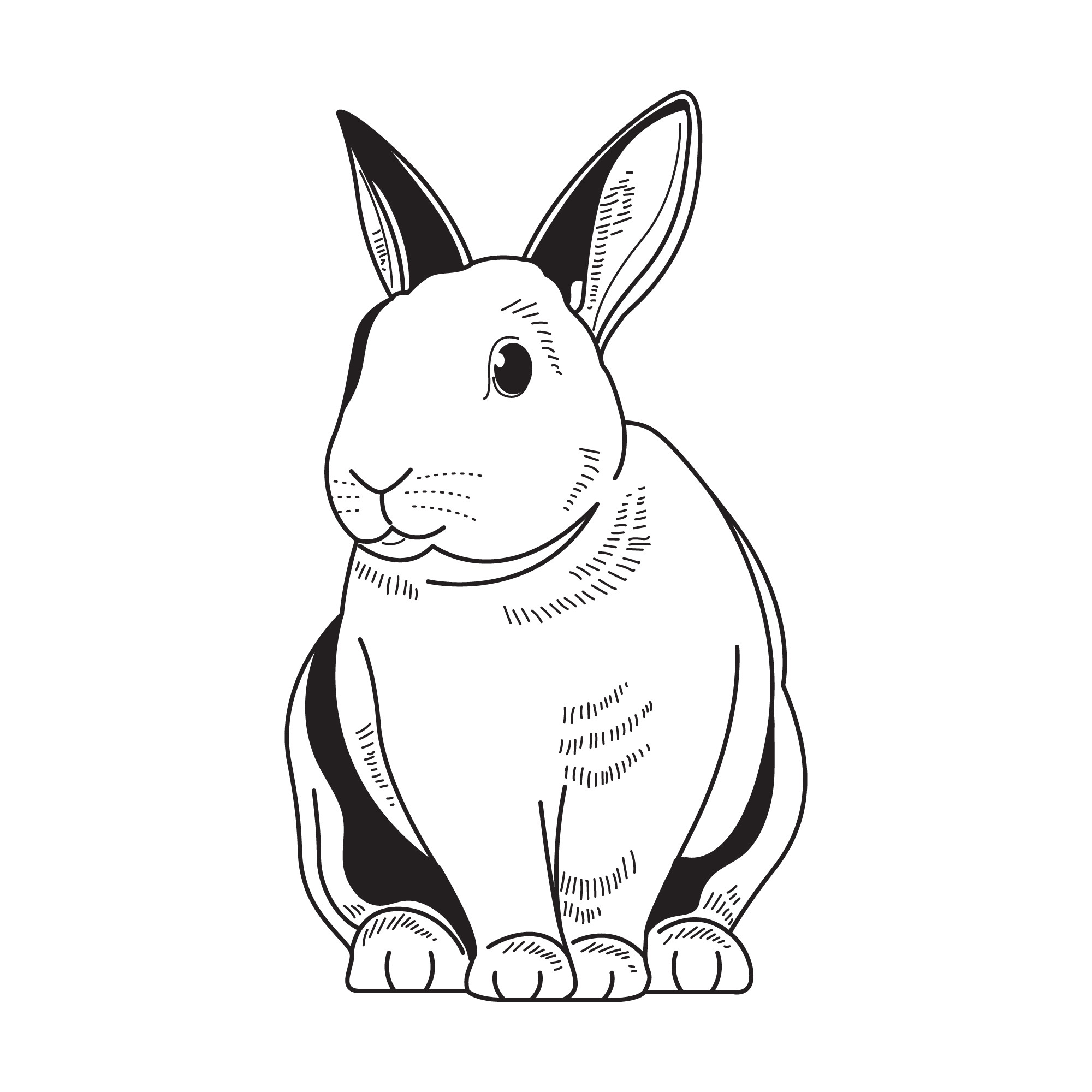 Раскраска для детей: милый кролик