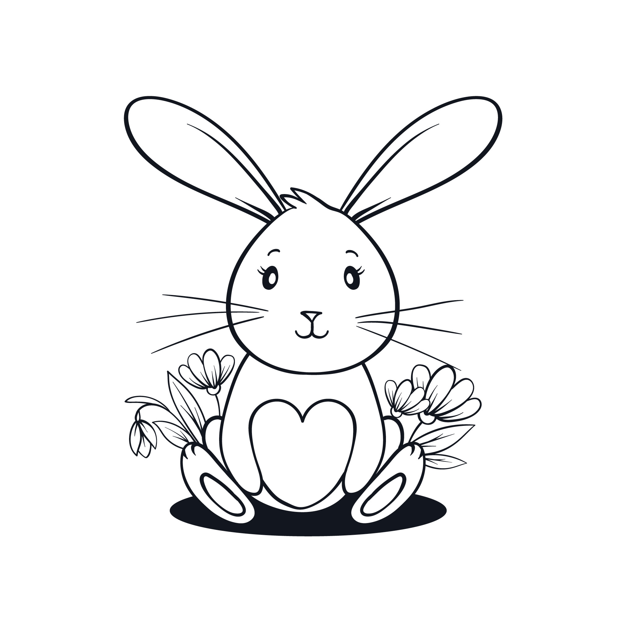 Раскраска для детей: заяц добрый малыш