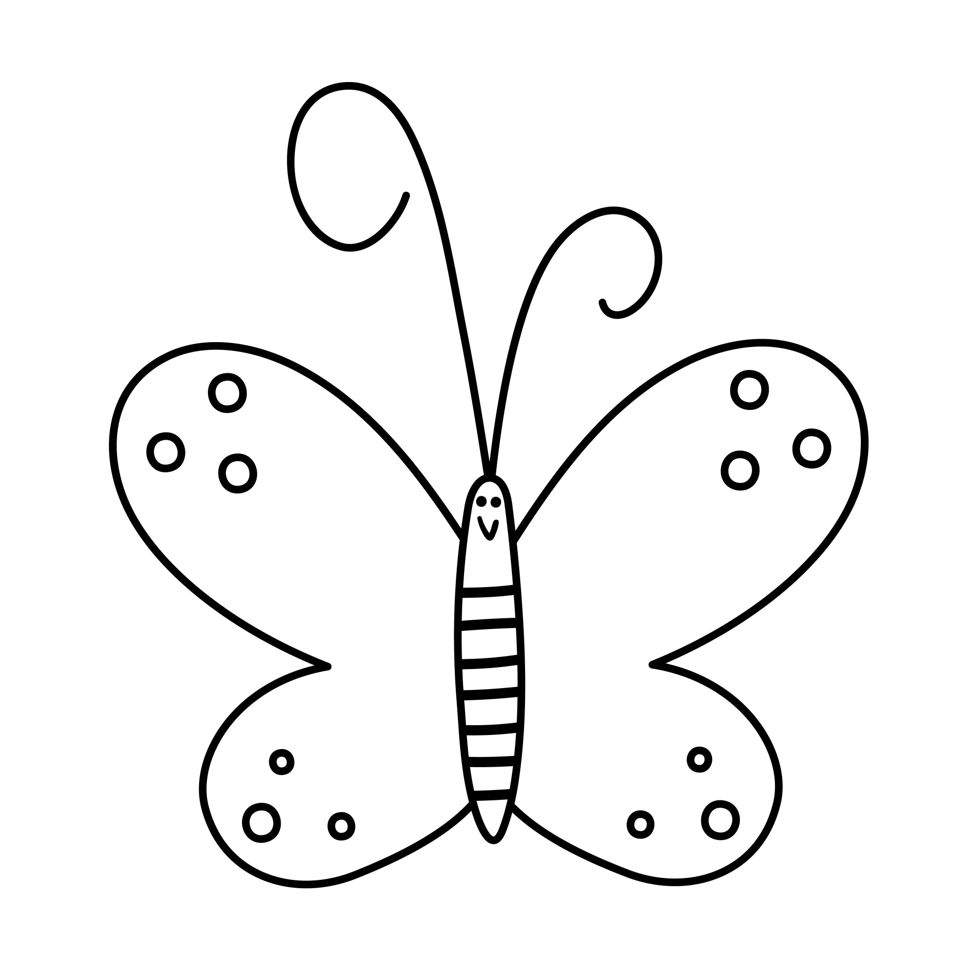 Раскраска для детей: контур бабочки из мультфильма