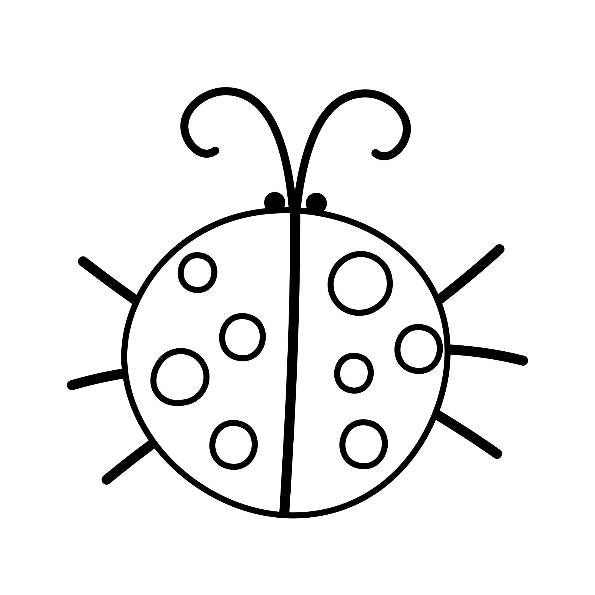 Раскраска для детей: маленькое насекомое божья коровка