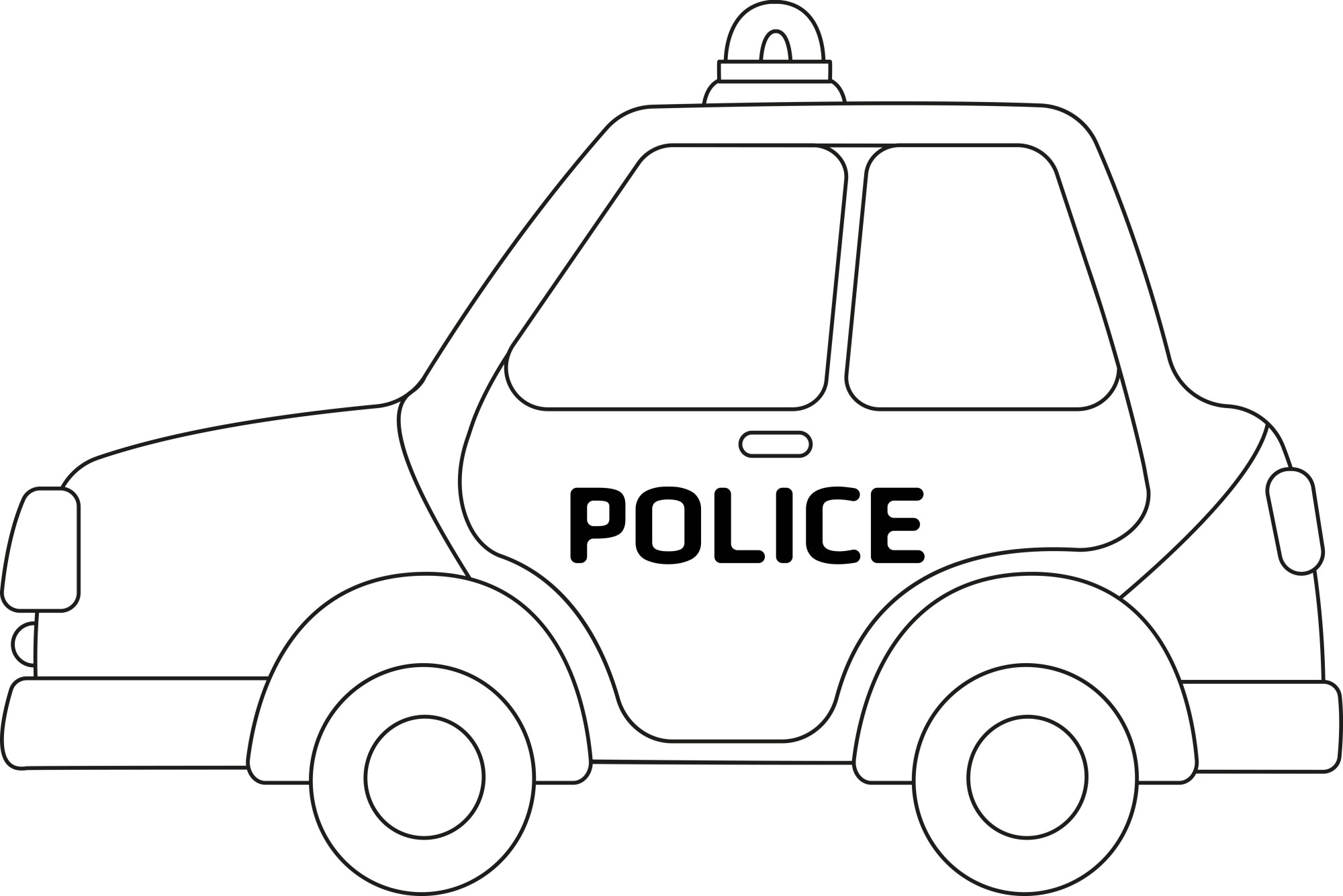 Раскраска для детей: детская полицейская машинка