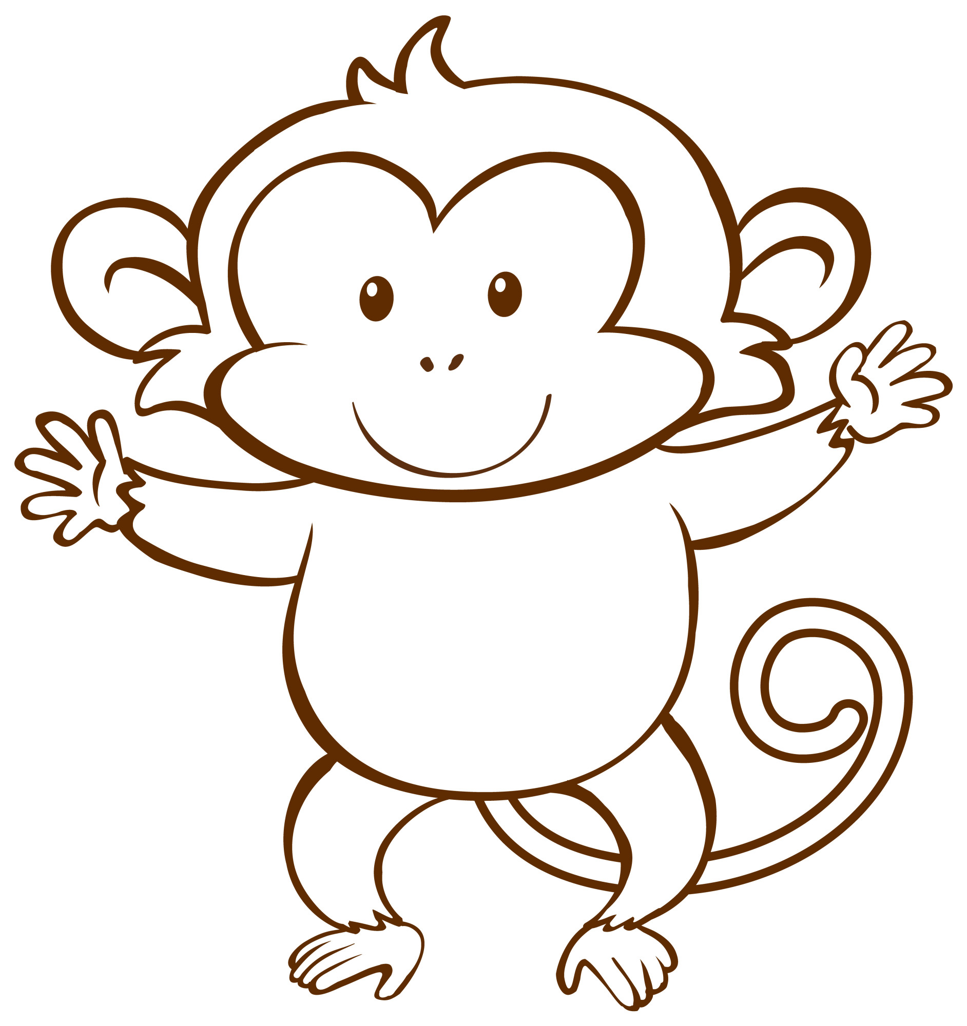 Раскраска для детей: обезьянка выступает в цирке