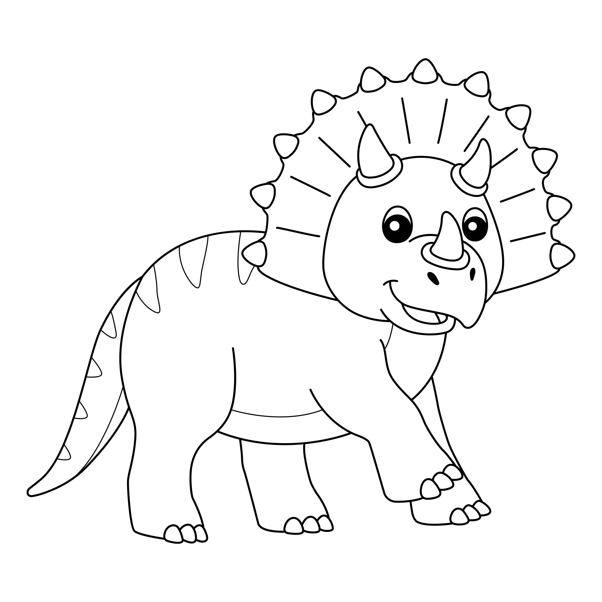 Раскраска для детей: динозавр трицератопс