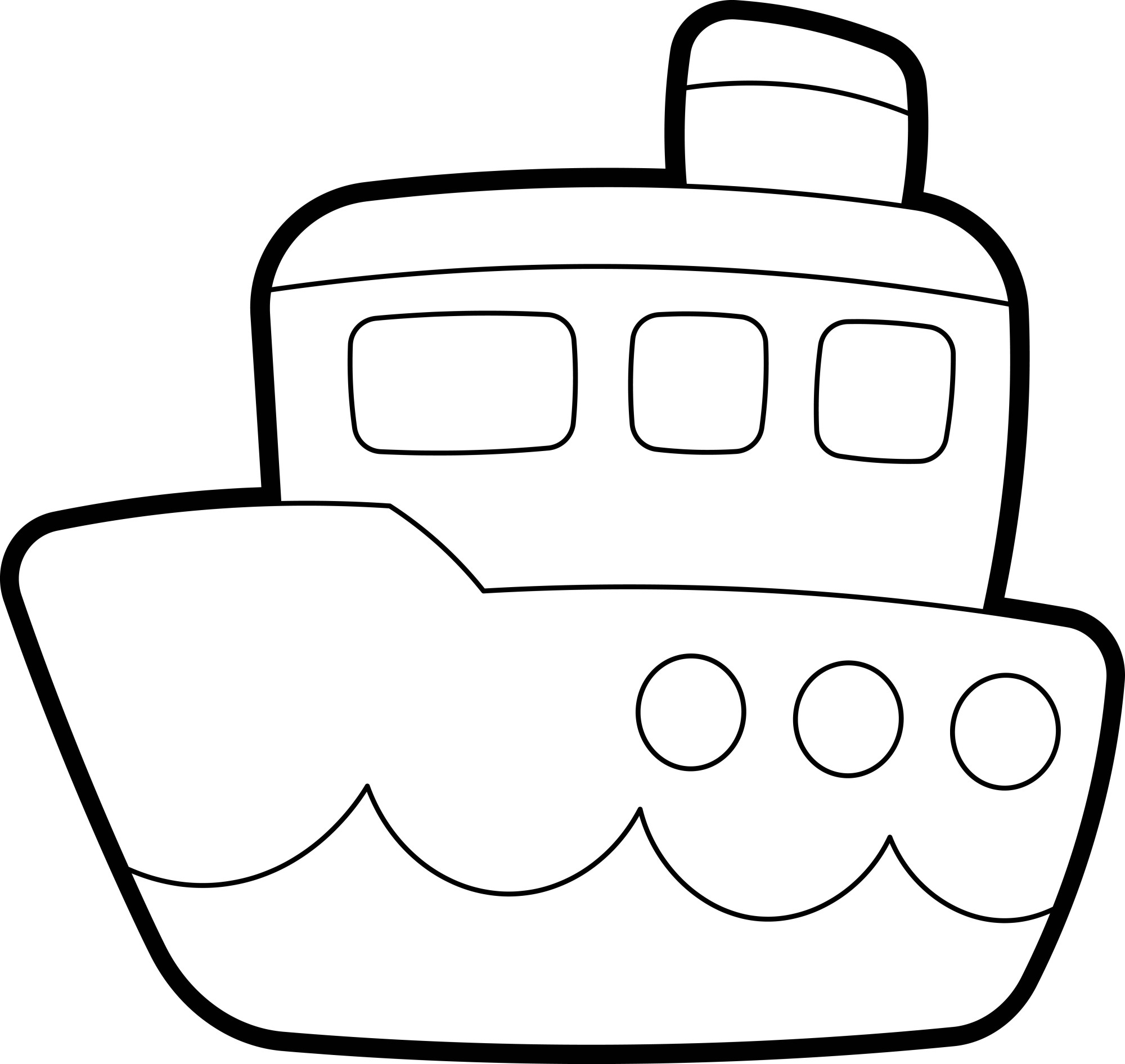 Раскраска для детей: кораблик «Спокойствие морской бескрайности»