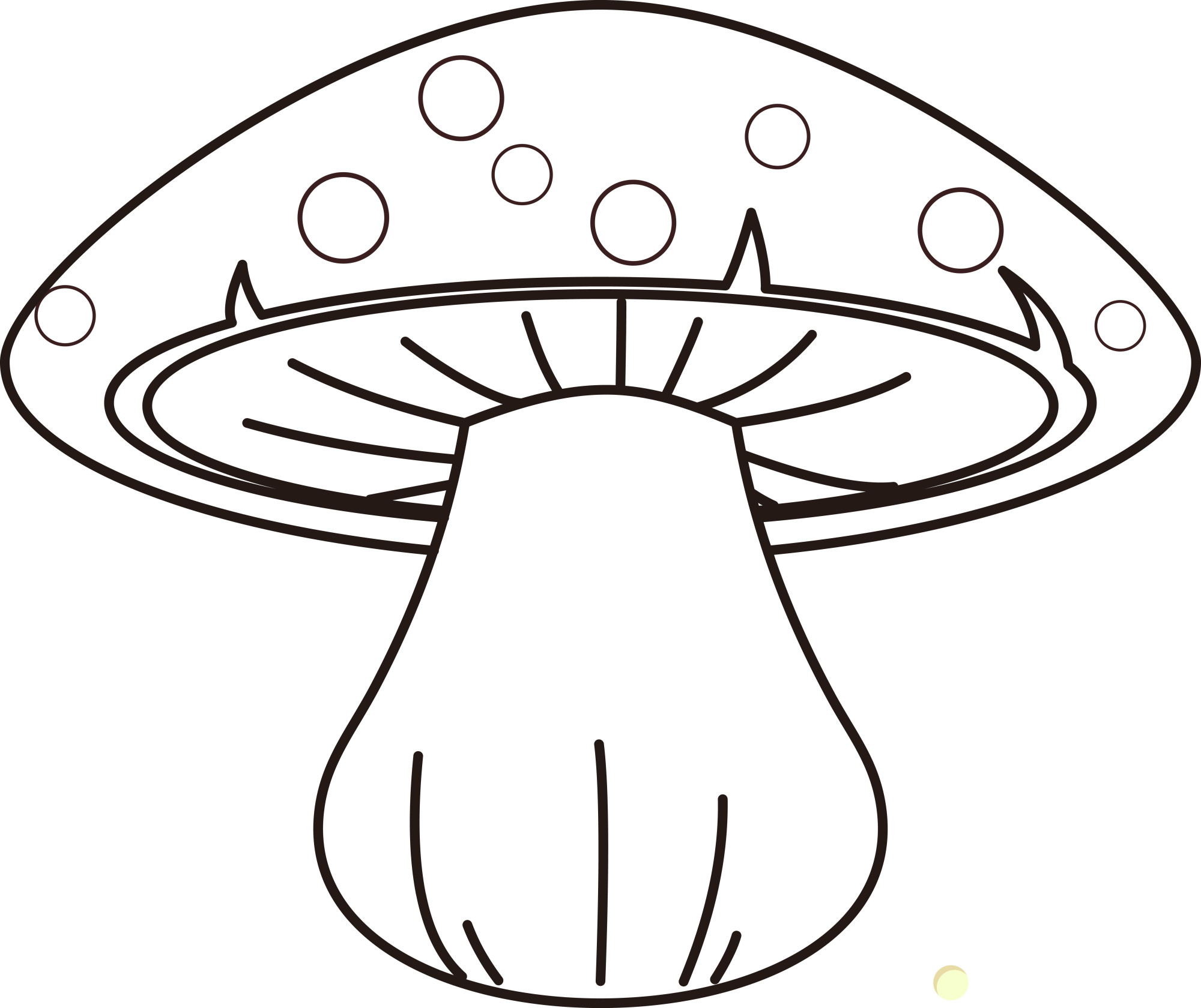 Раскраска для детей: красный гриб с красивой шляпкой