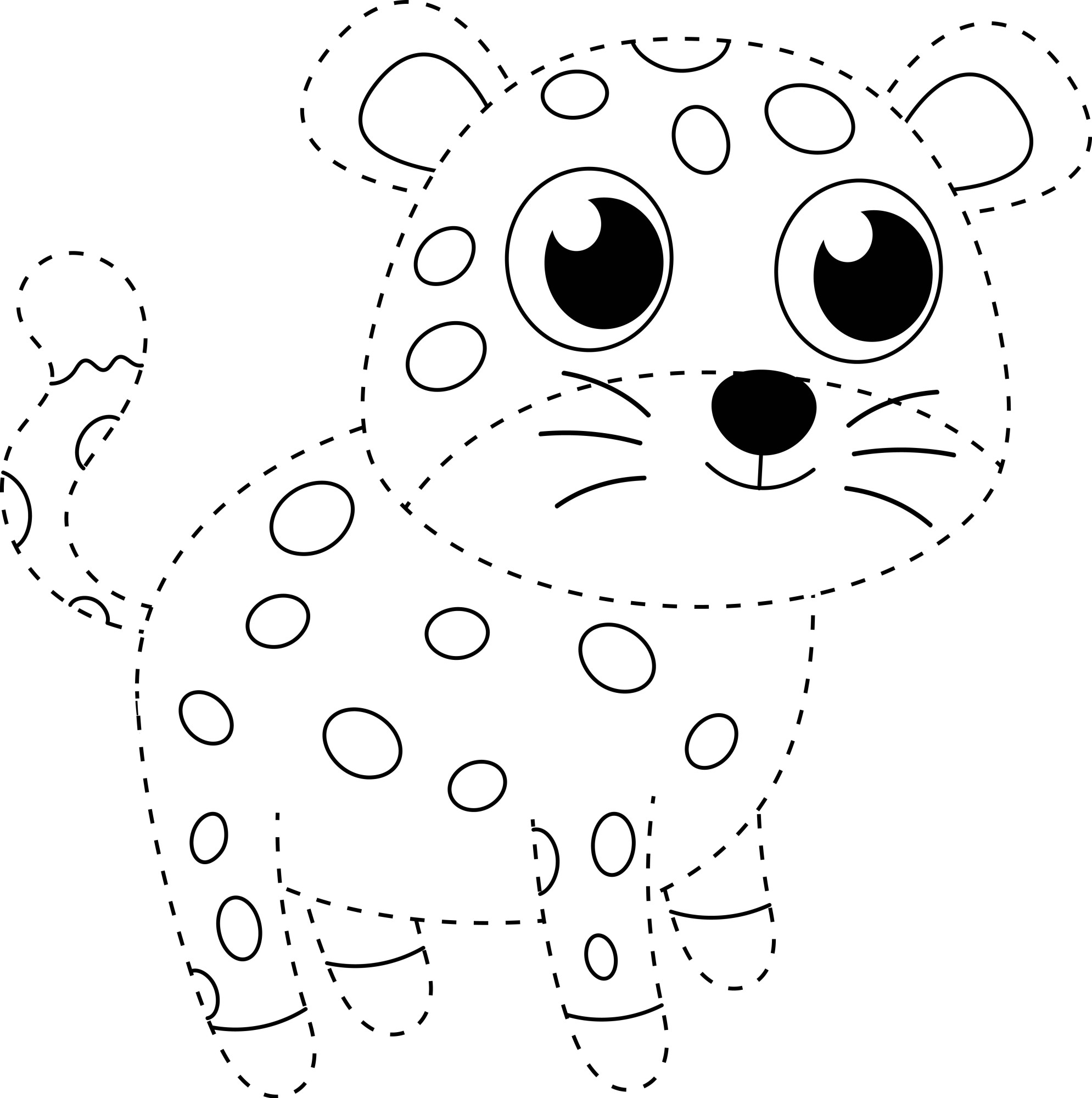 Раскраска для детей: леопард по точкам