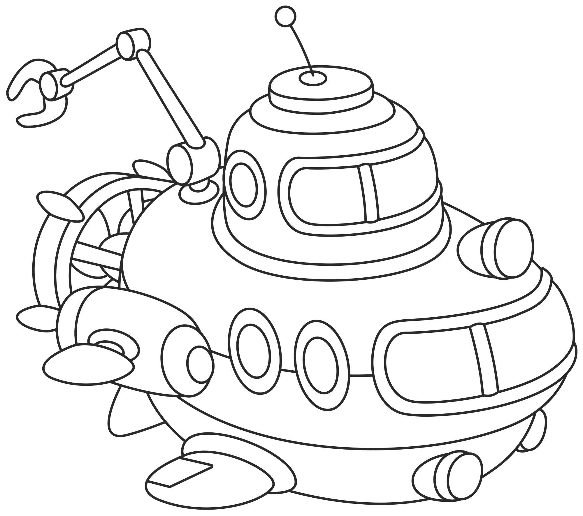 Раскраска для детей: игрушка подводный батискаф Поп-ит
