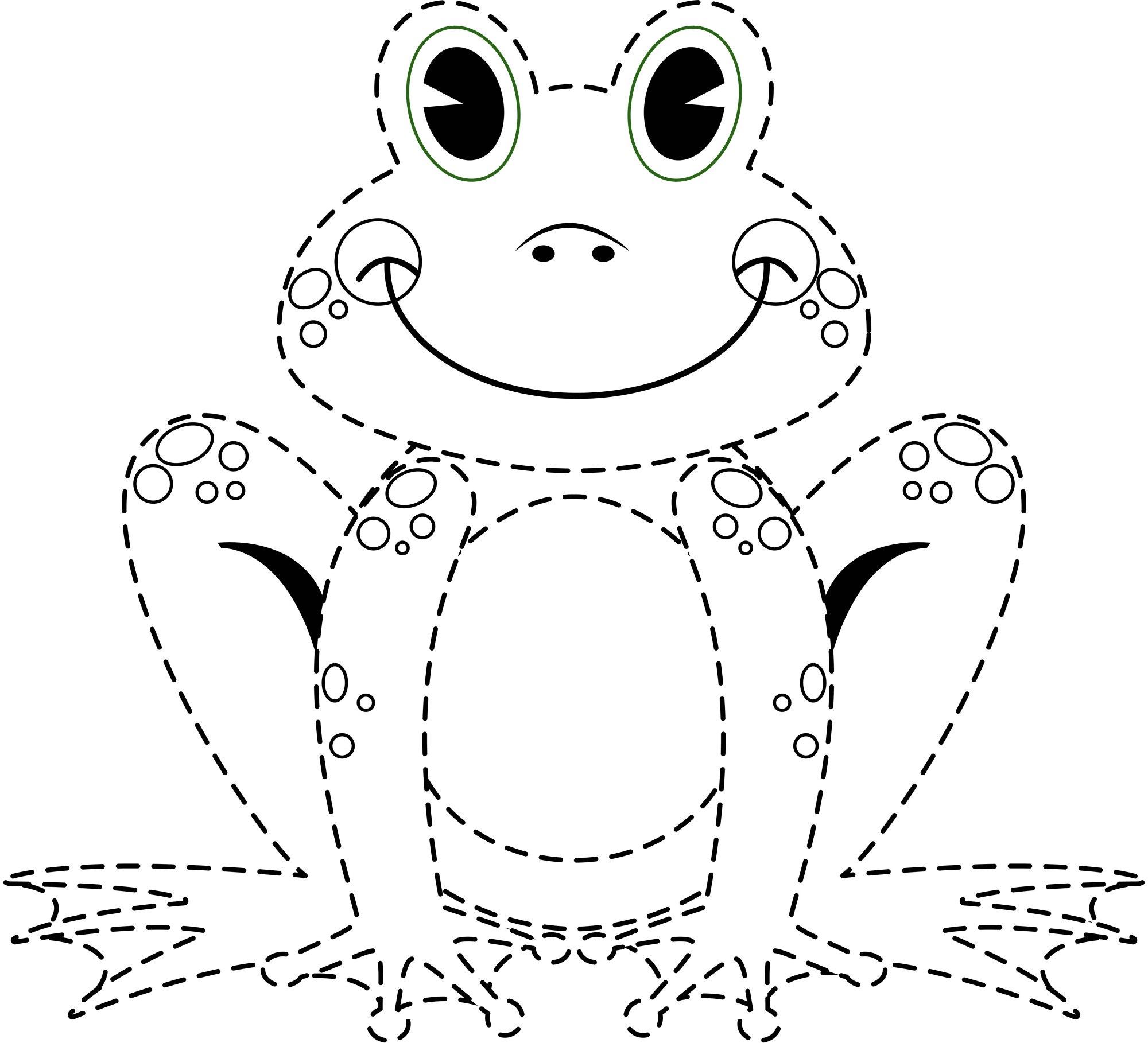 Раскраска для детей: лягушонок по точкам