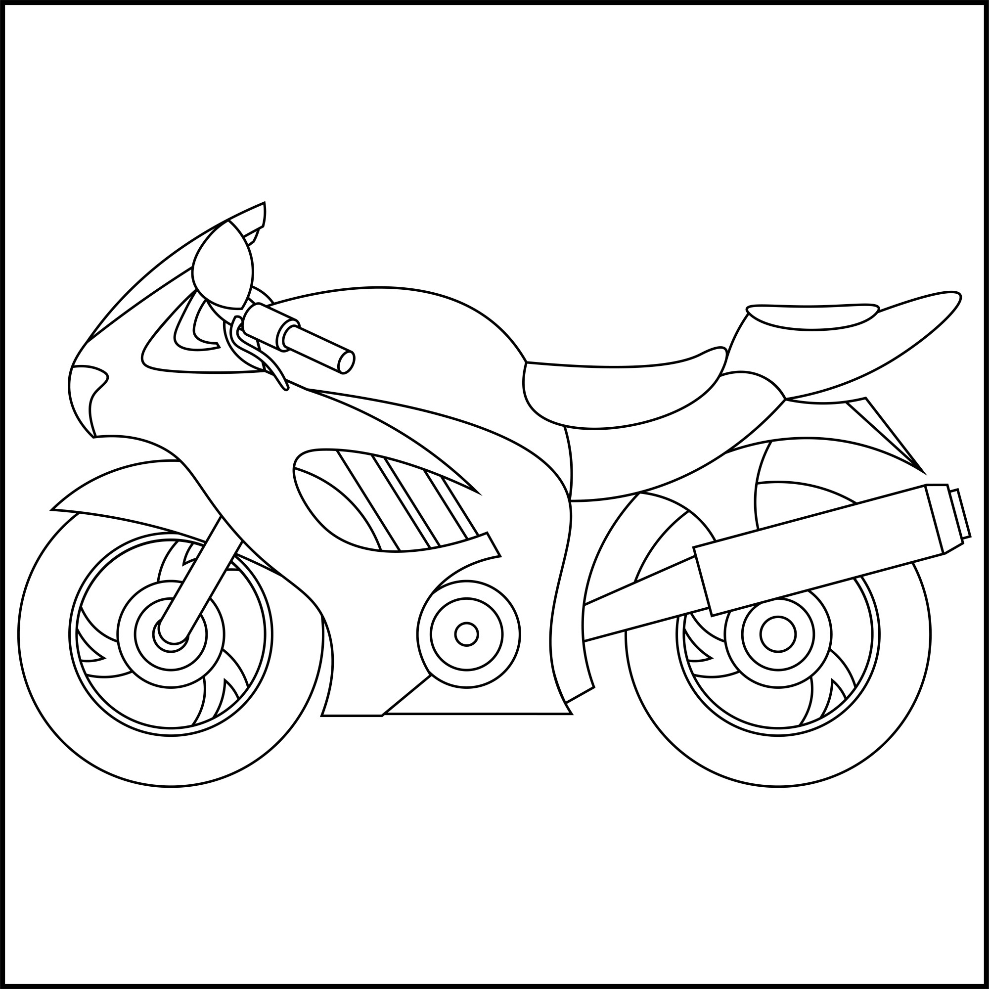 Раскраска для детей: быстрый мотоцикл «Кавасаки»
