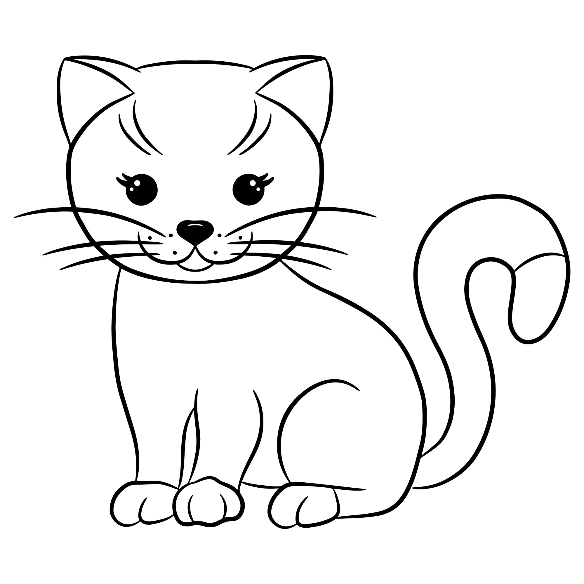 Раскраска для детей: красивый котенок
