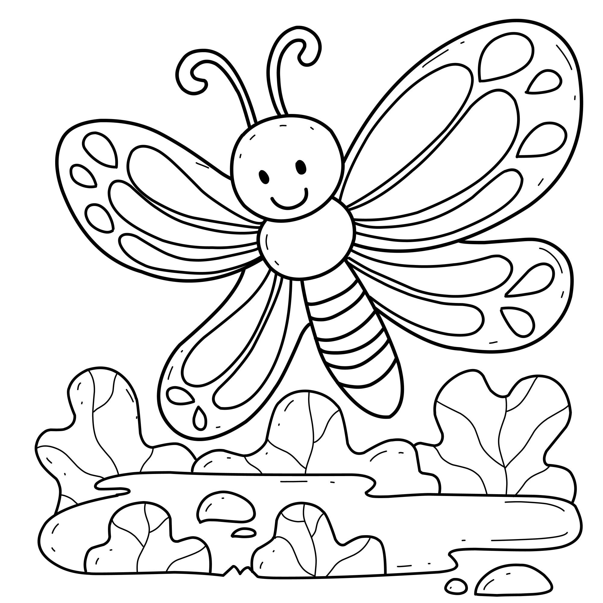 Раскраска для детей: бабочка для малышей