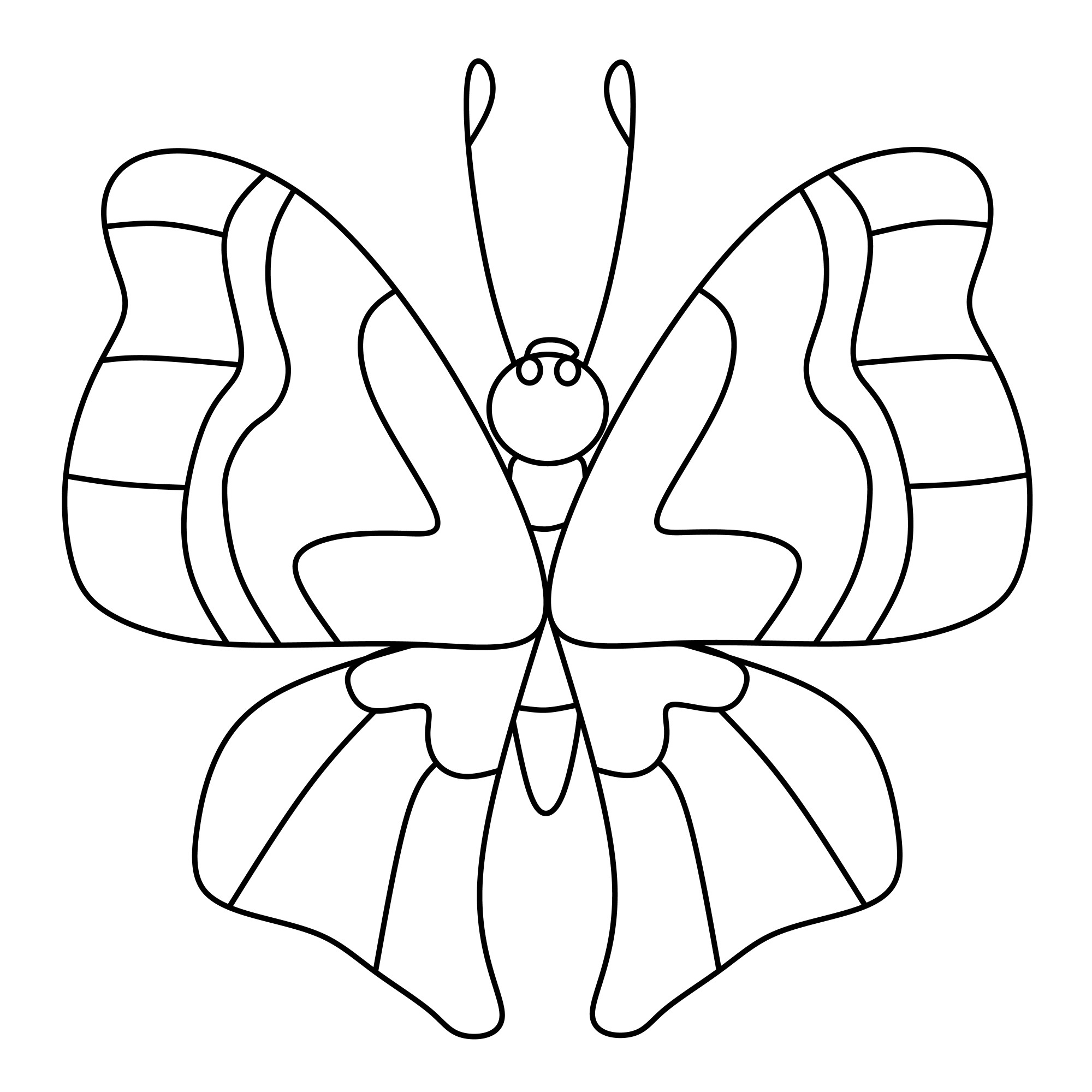 Раскраска для детей: легкая бабочка