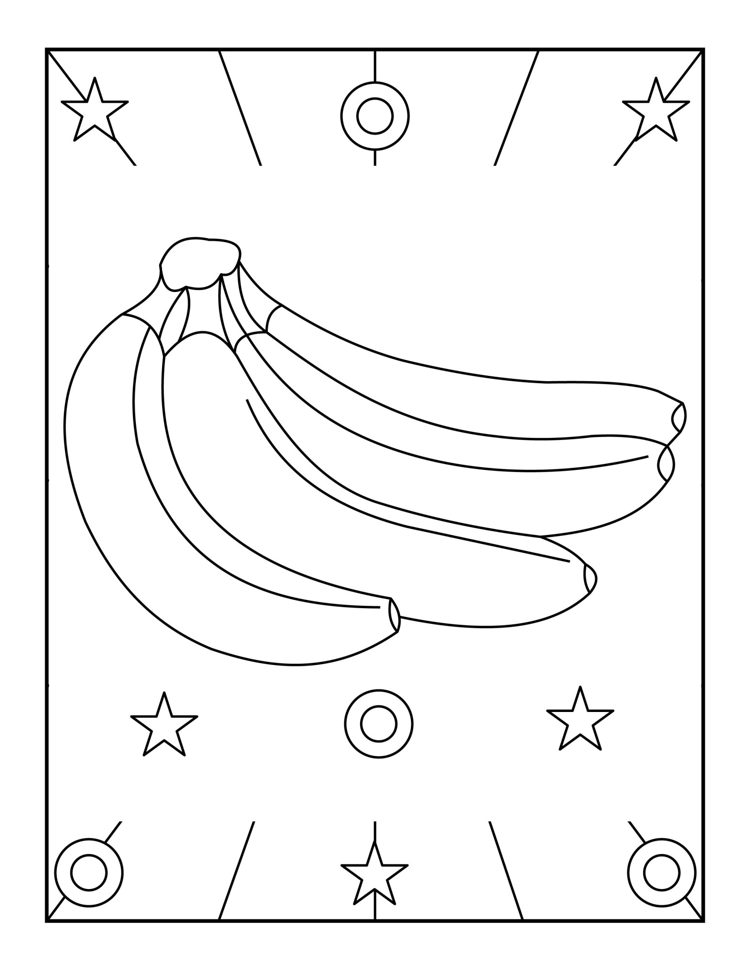 Раскраска для детей: питательные свежие бананы