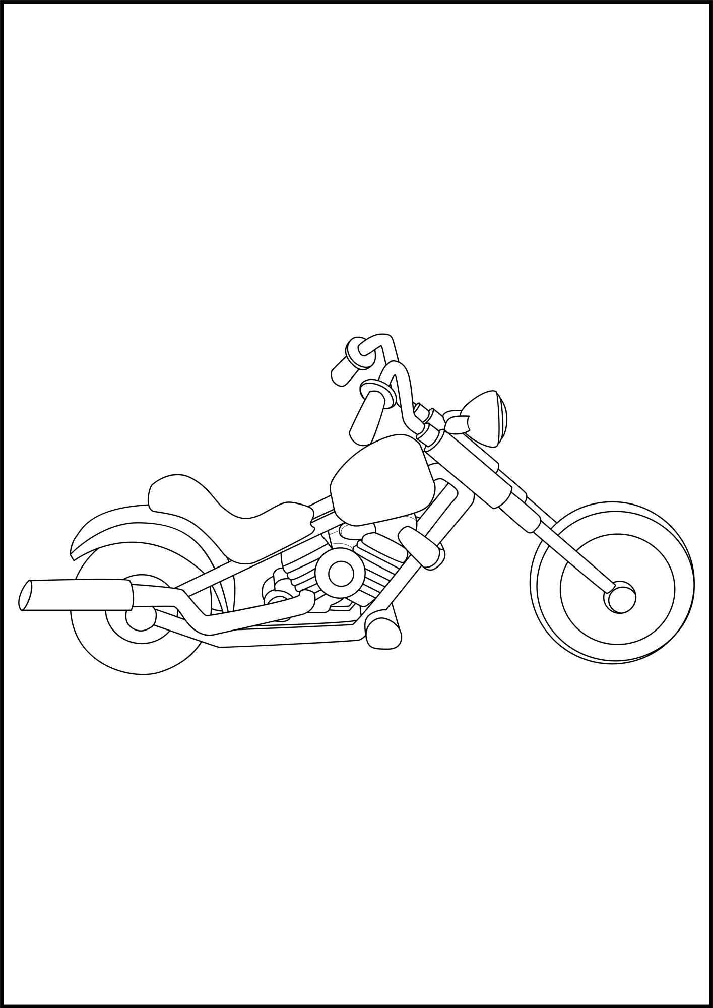 Раскраска для детей: мотоцикл «Рвущий ветер»