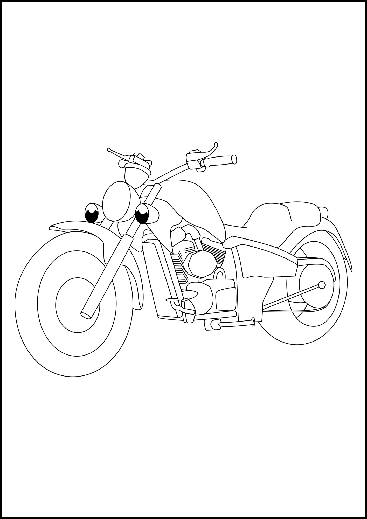Раскраска для детей: мотоцикл «Свободный полет»