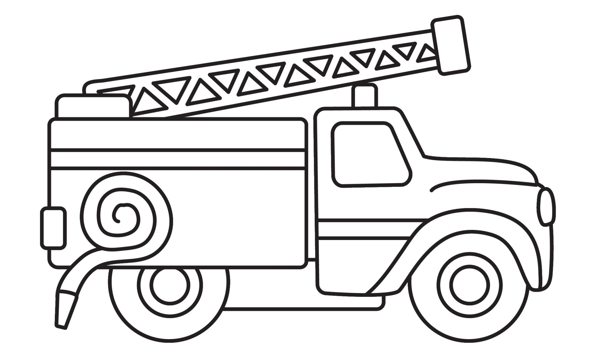 Раскраска для детей: пожарная машина «Пожарный ураган»
