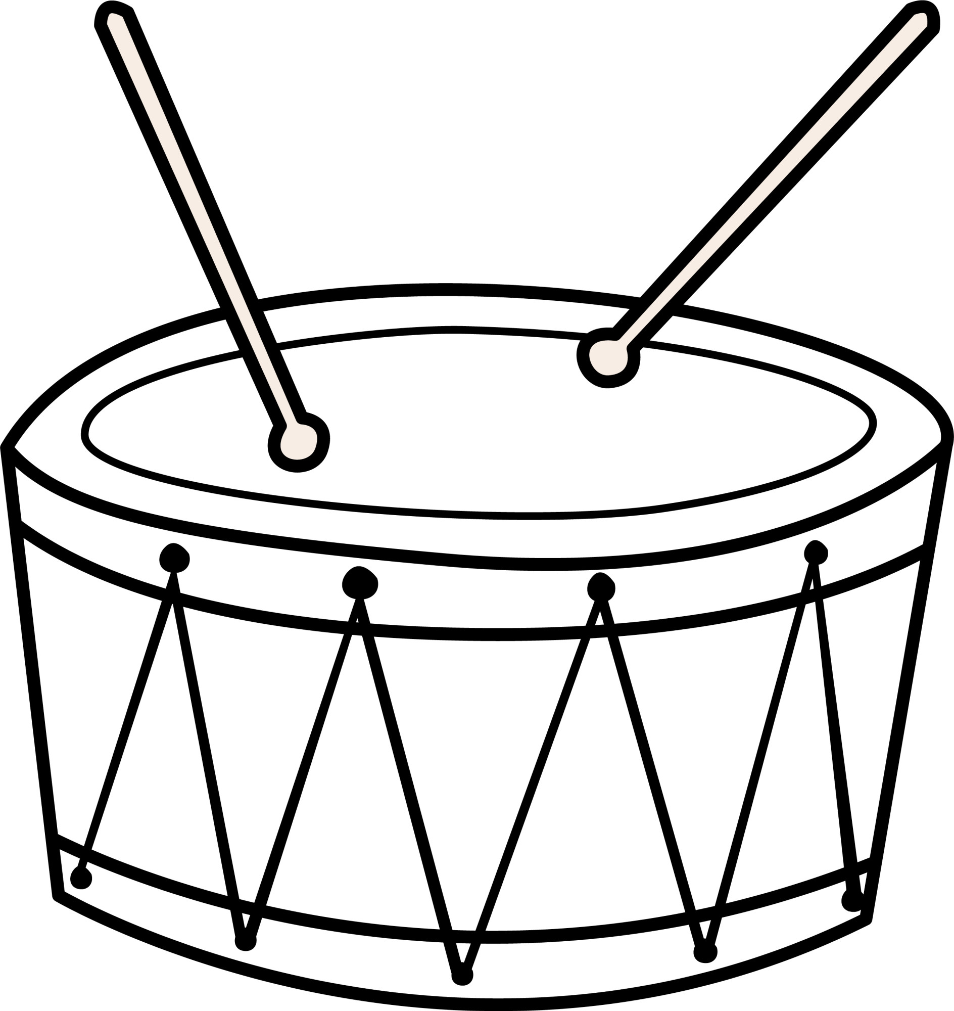 Раскраска для детей: музыкальная детская игрушка барабан