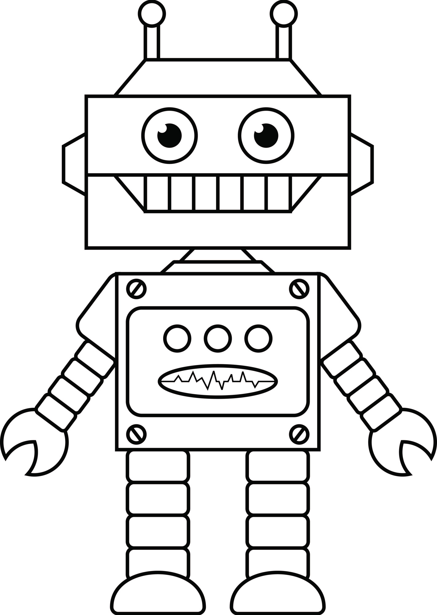 Раскраска для детей: добрый робот из будущего