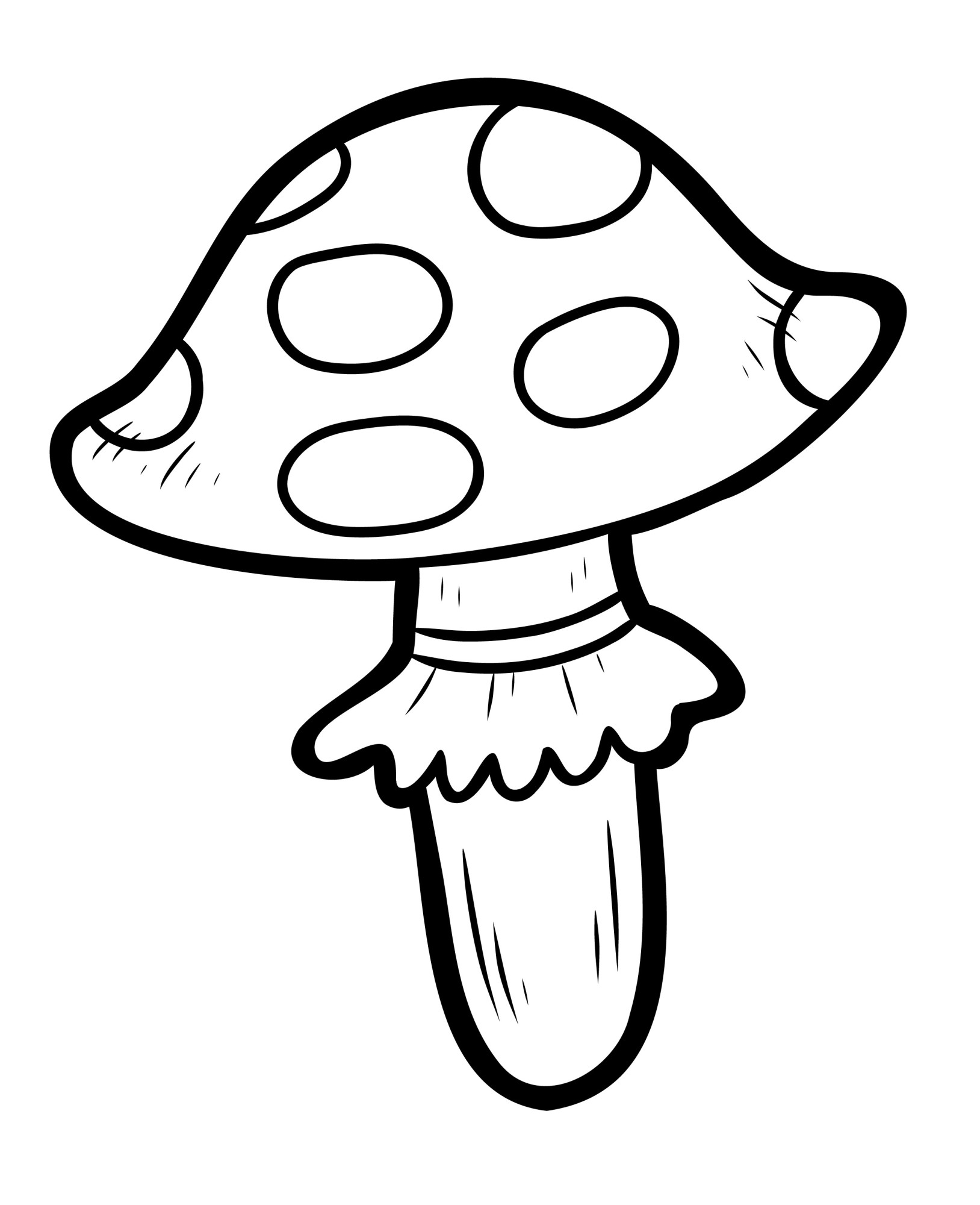 Раскраска для детей: сказочный гриб мухомор